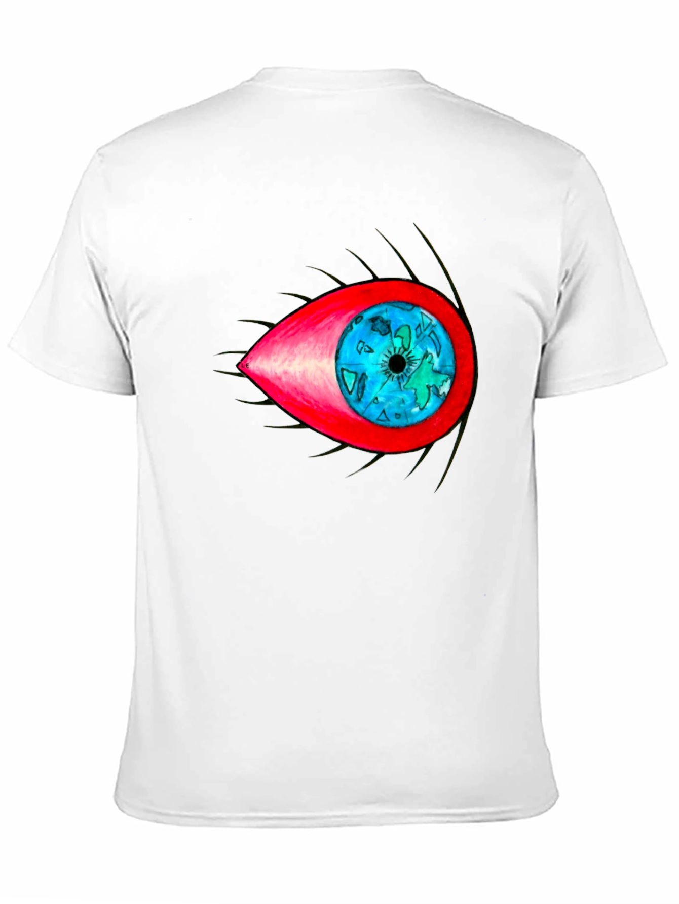 Camiseta Negra con Diseño de Ojo Psicodélico