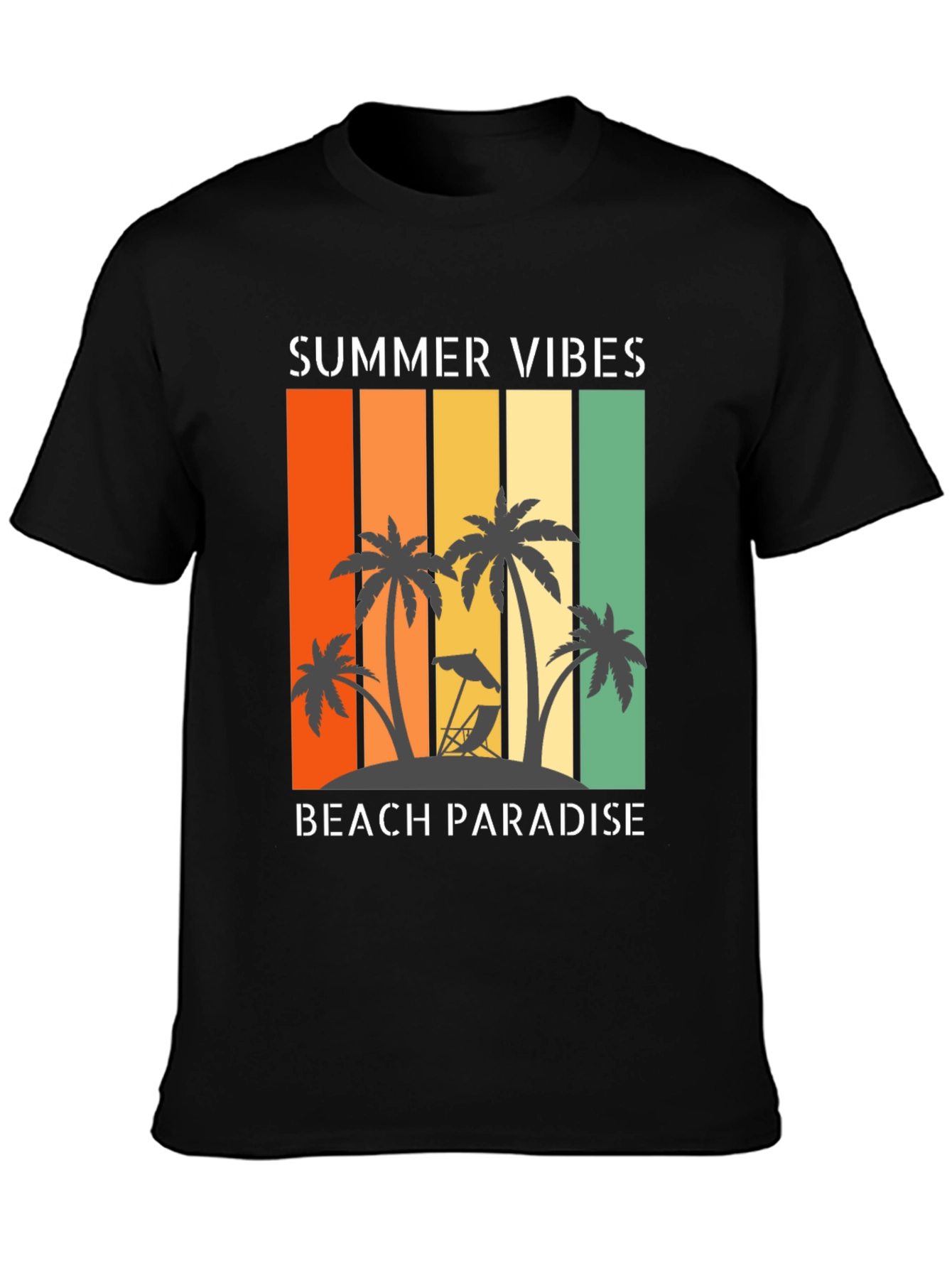 Camiseta Hombre Summer Vibes Beach Paradise Algodón