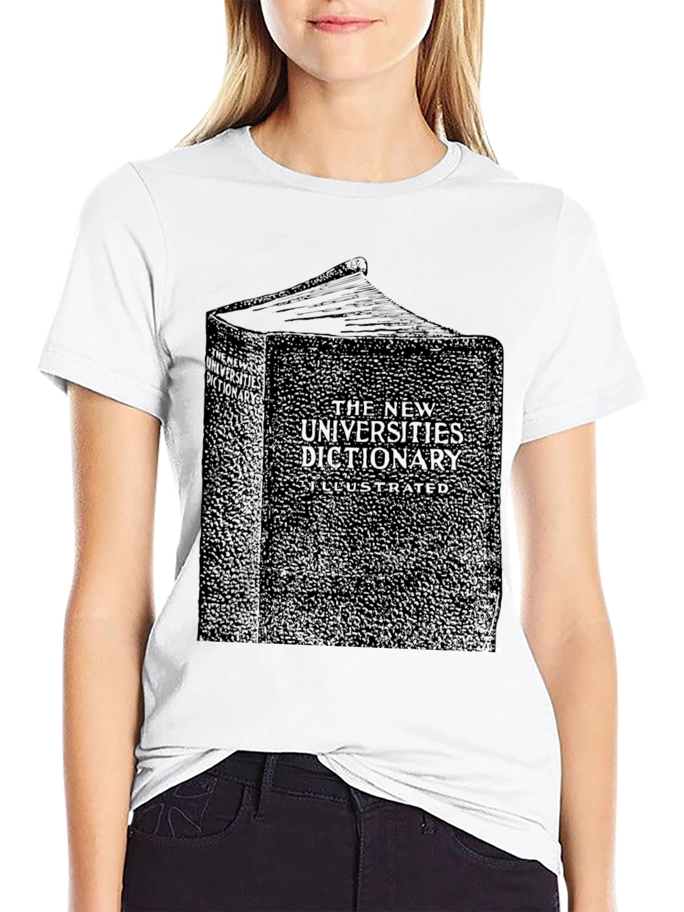 Camiseta Negra Diccionario Universidades Ilustrado