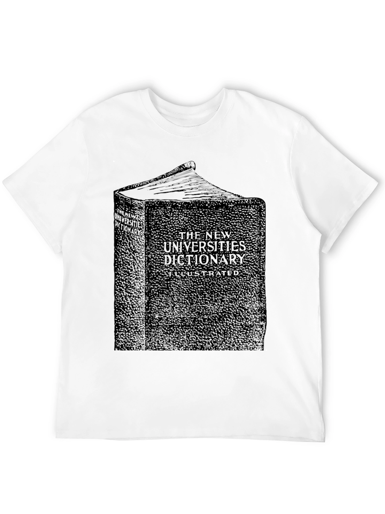 Camiseta Negra Diccionario Universidades Ilustrado