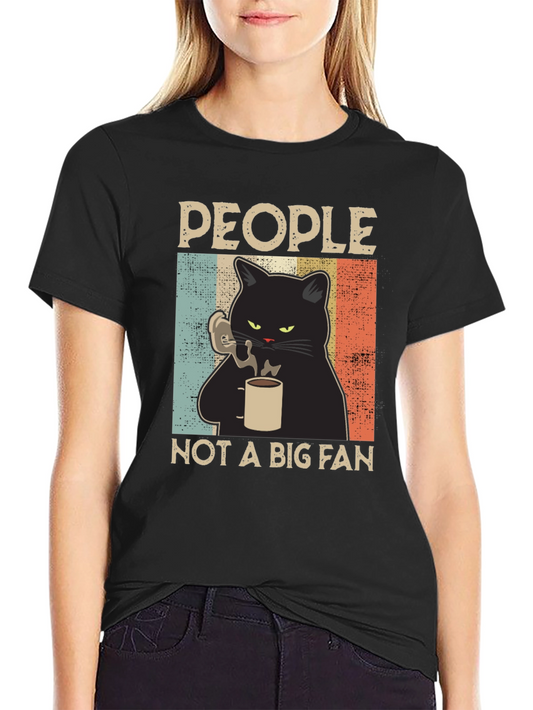 Camiseta People Not A Big Fan con Gato Fumador