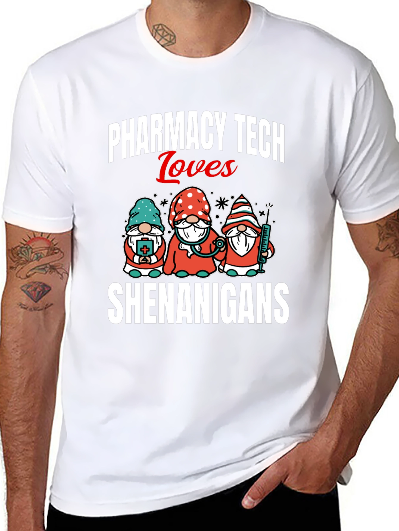 Camiseta Pharmacy Tech Loves Shenanigans