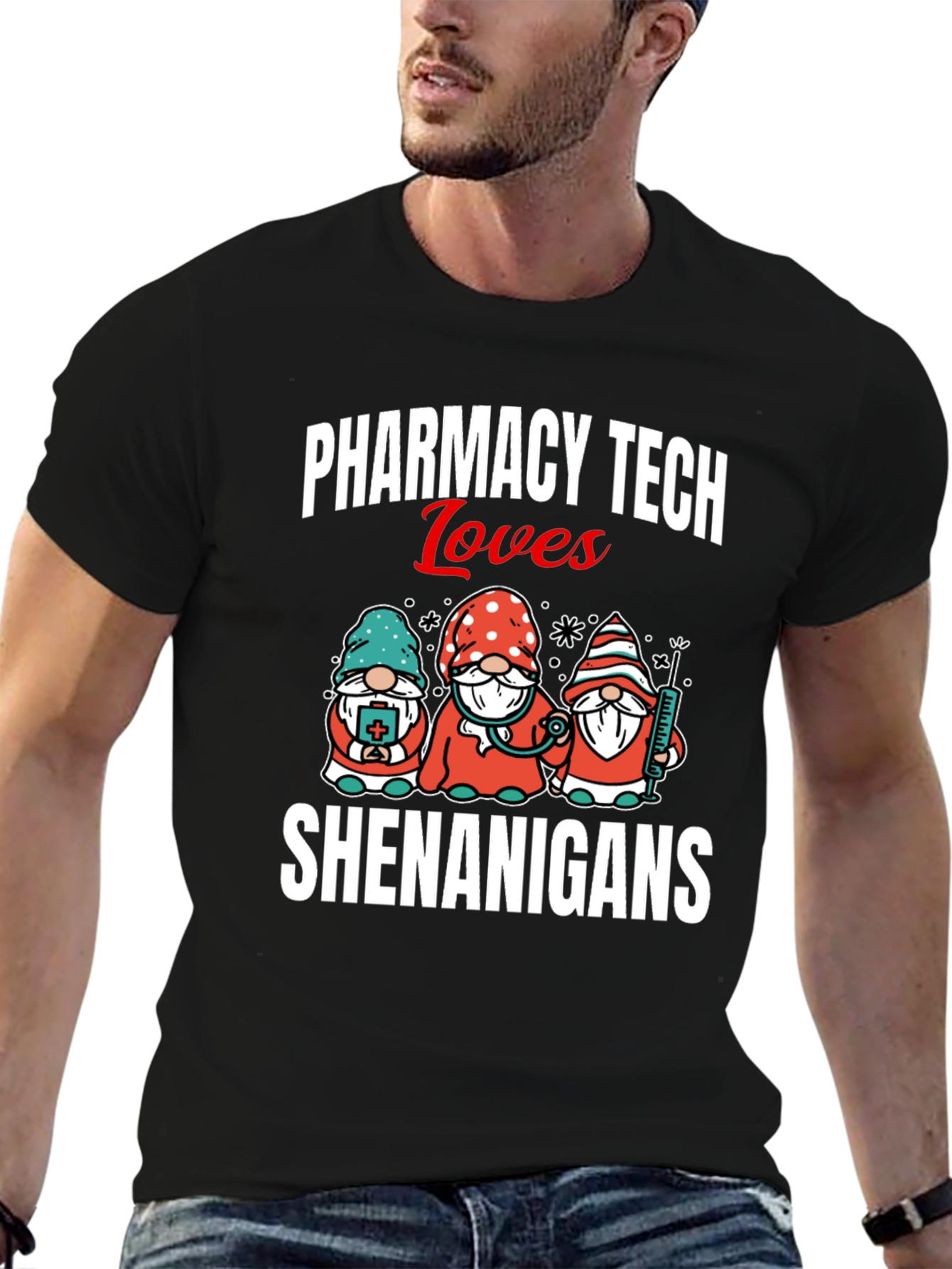 Camiseta Pharmacy Tech Loves Shenanigans