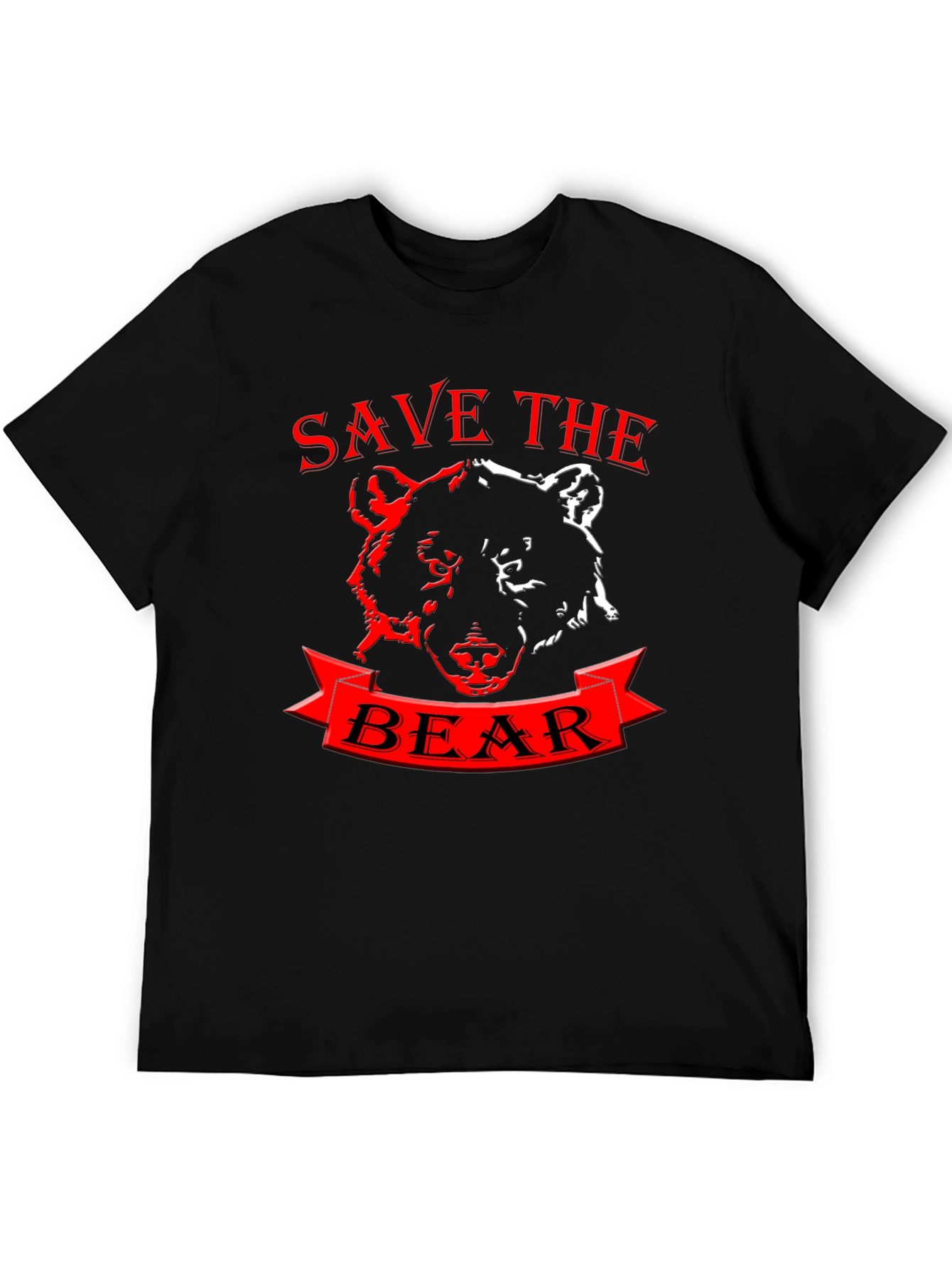 Camiseta Negra Save the Bear - Diseño Único