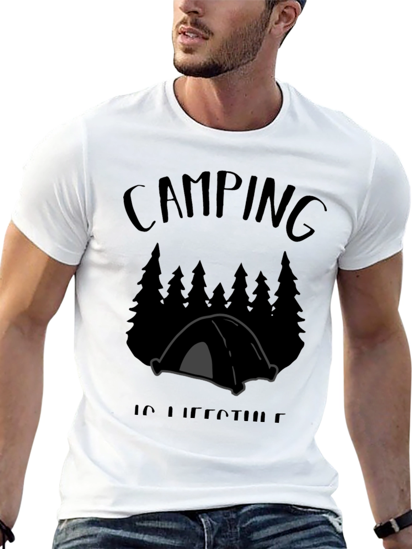 Camiseta Negra Camping is Lifestyle