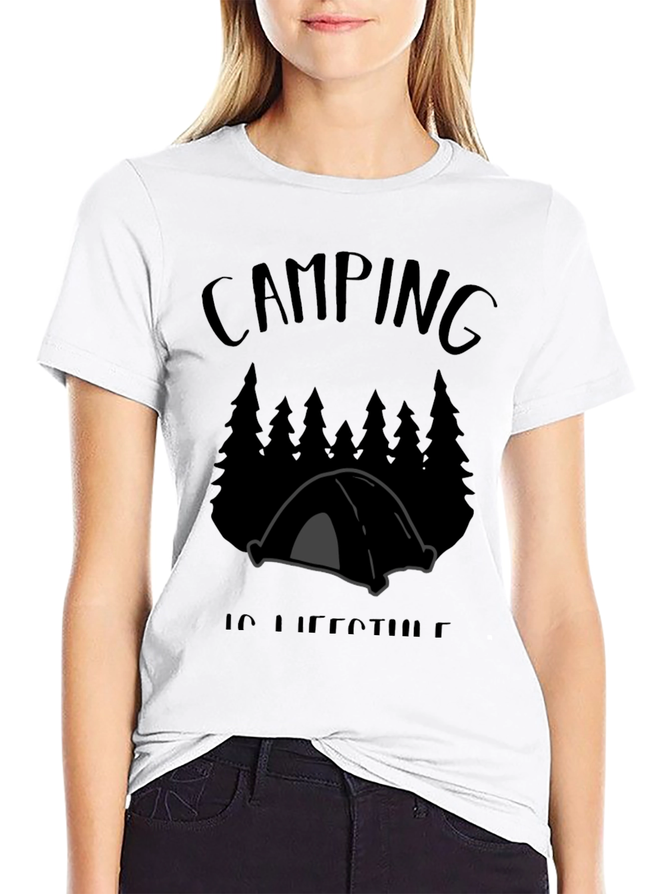 Camiseta Negra Camping is Lifestyle