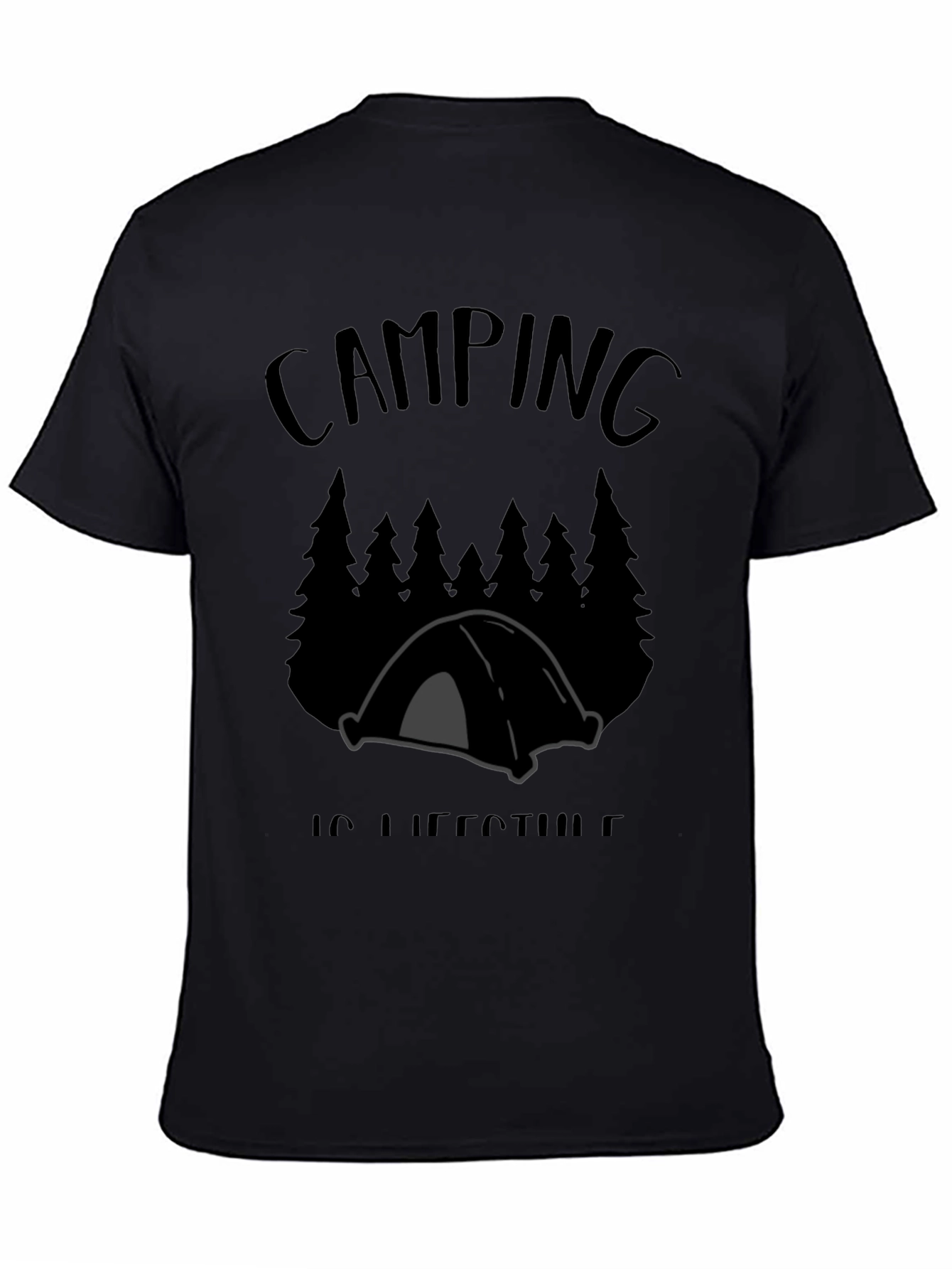 Camiseta Negra Camping is Lifestyle