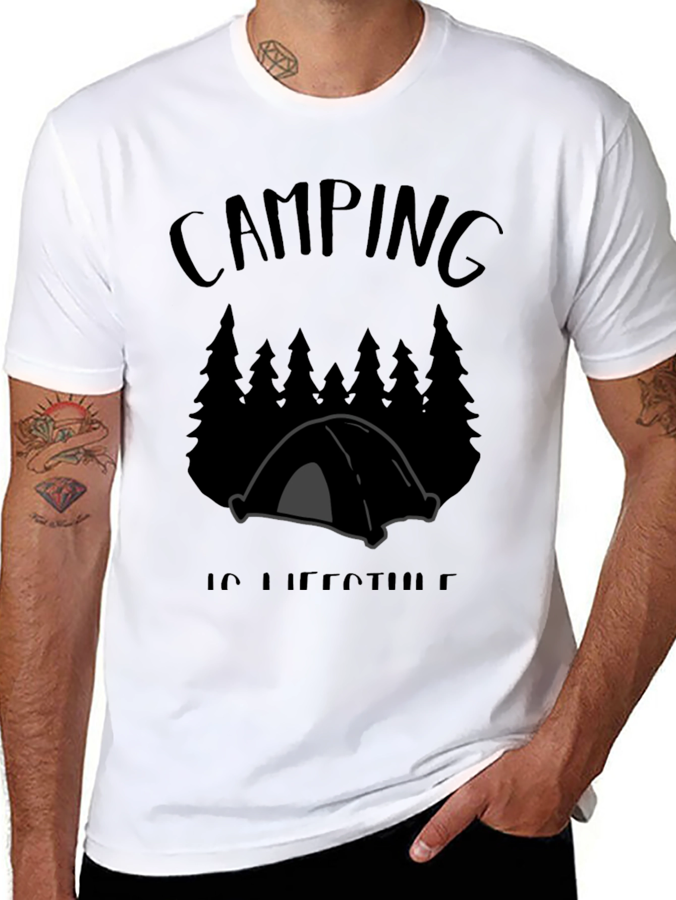 Camiseta Negra Camping is Lifestyle