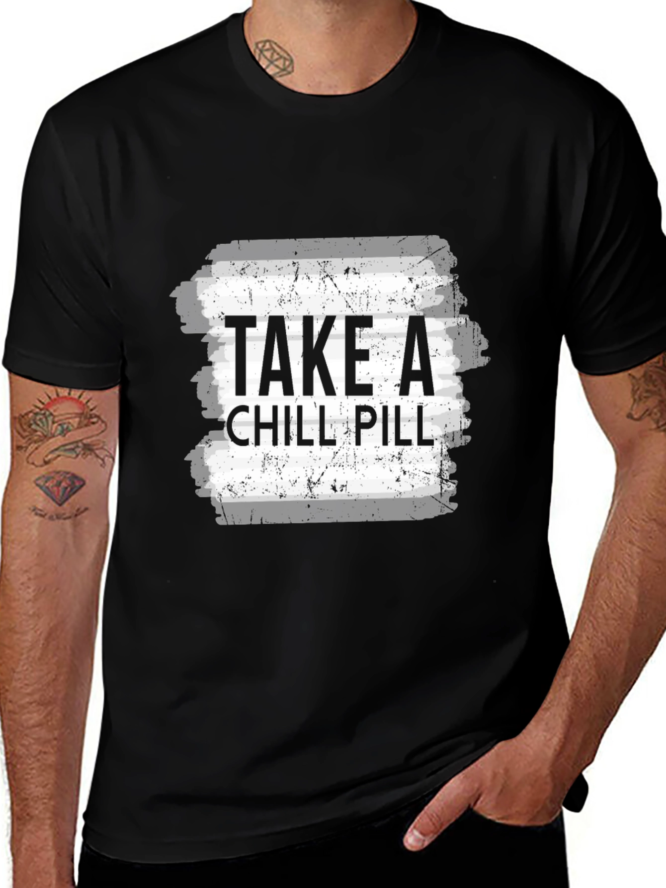 Camiseta Negra Take a Chill Pill para Hombre