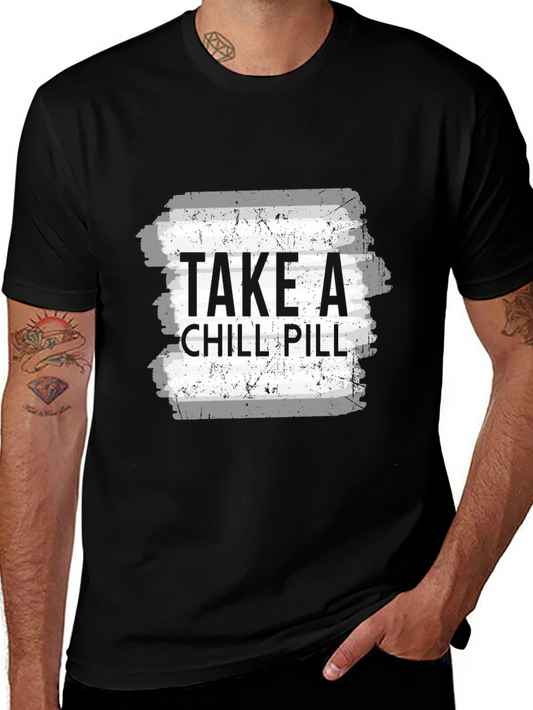Camiseta Negra Take a Chill Pill para Hombre