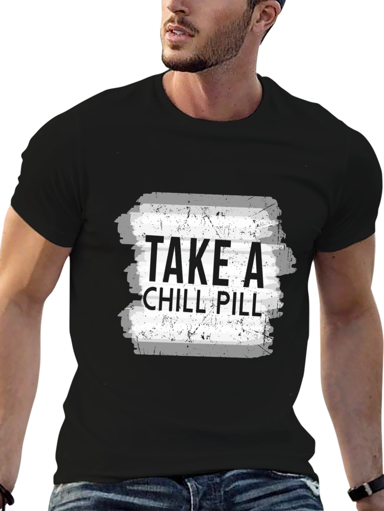 Camiseta Negra Take a Chill Pill para Hombre
