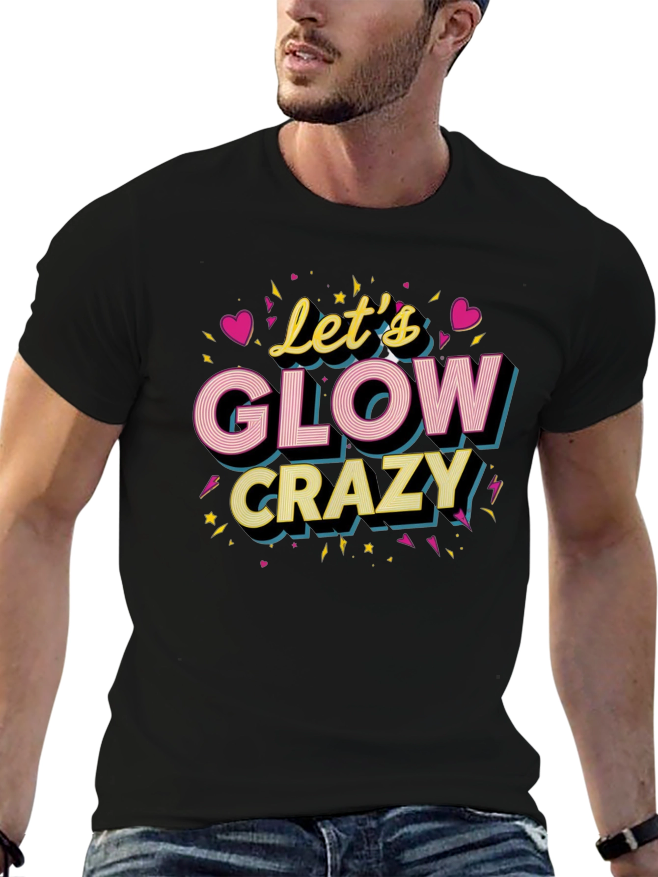 Camiseta Negra Lets Glow Crazy