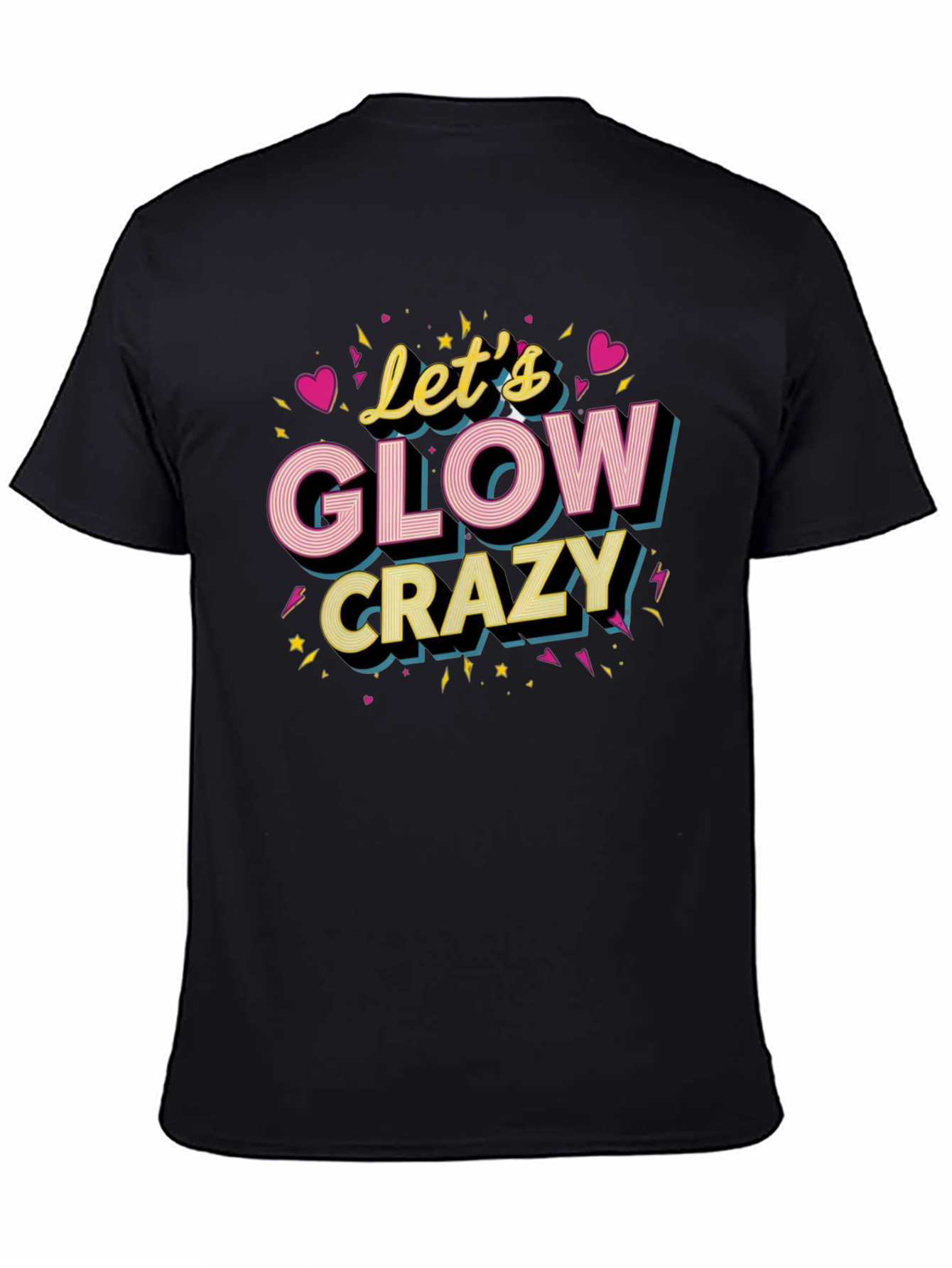 Camiseta Negra Lets Glow Crazy