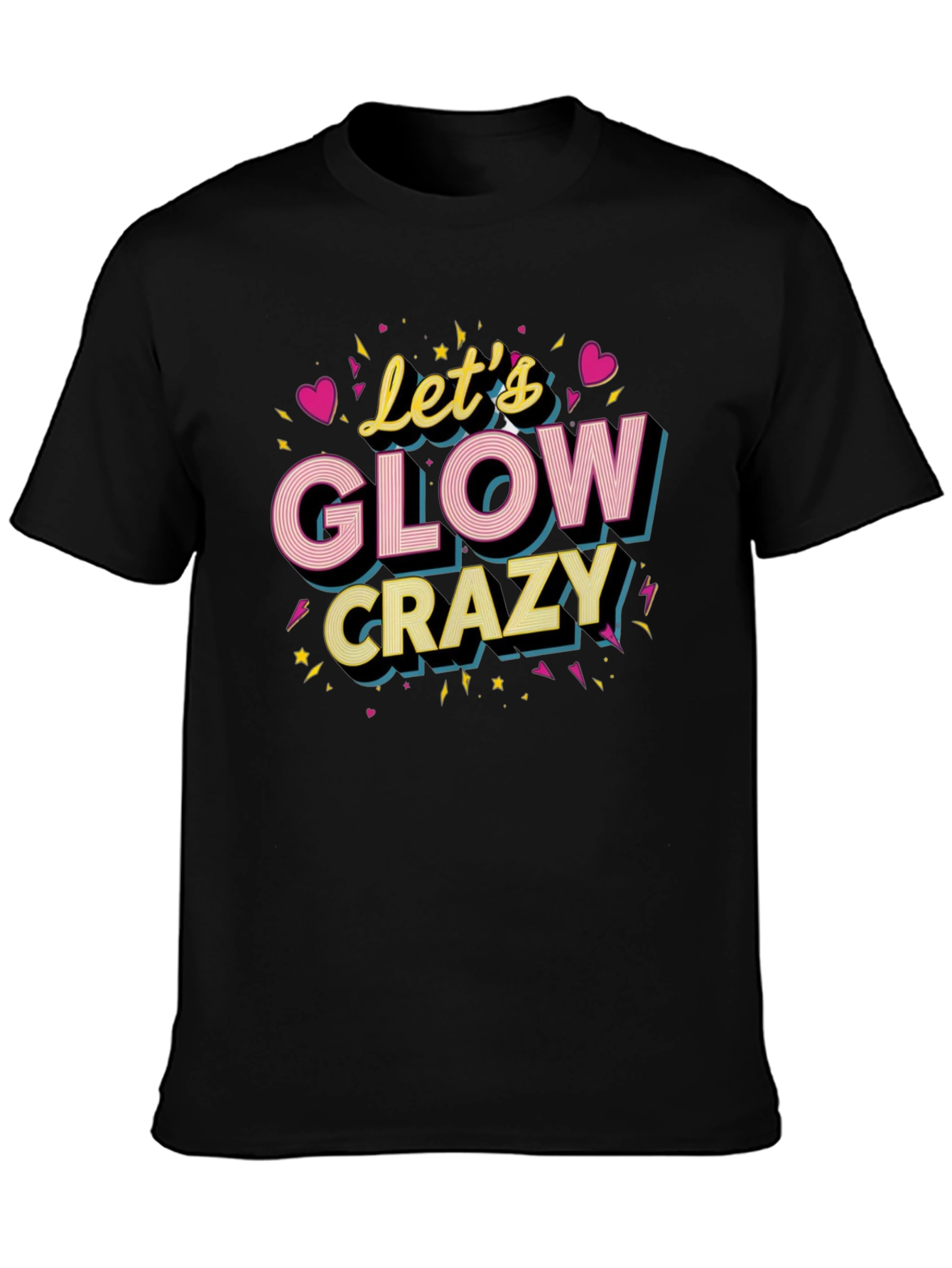 Camiseta Negra Lets Glow Crazy