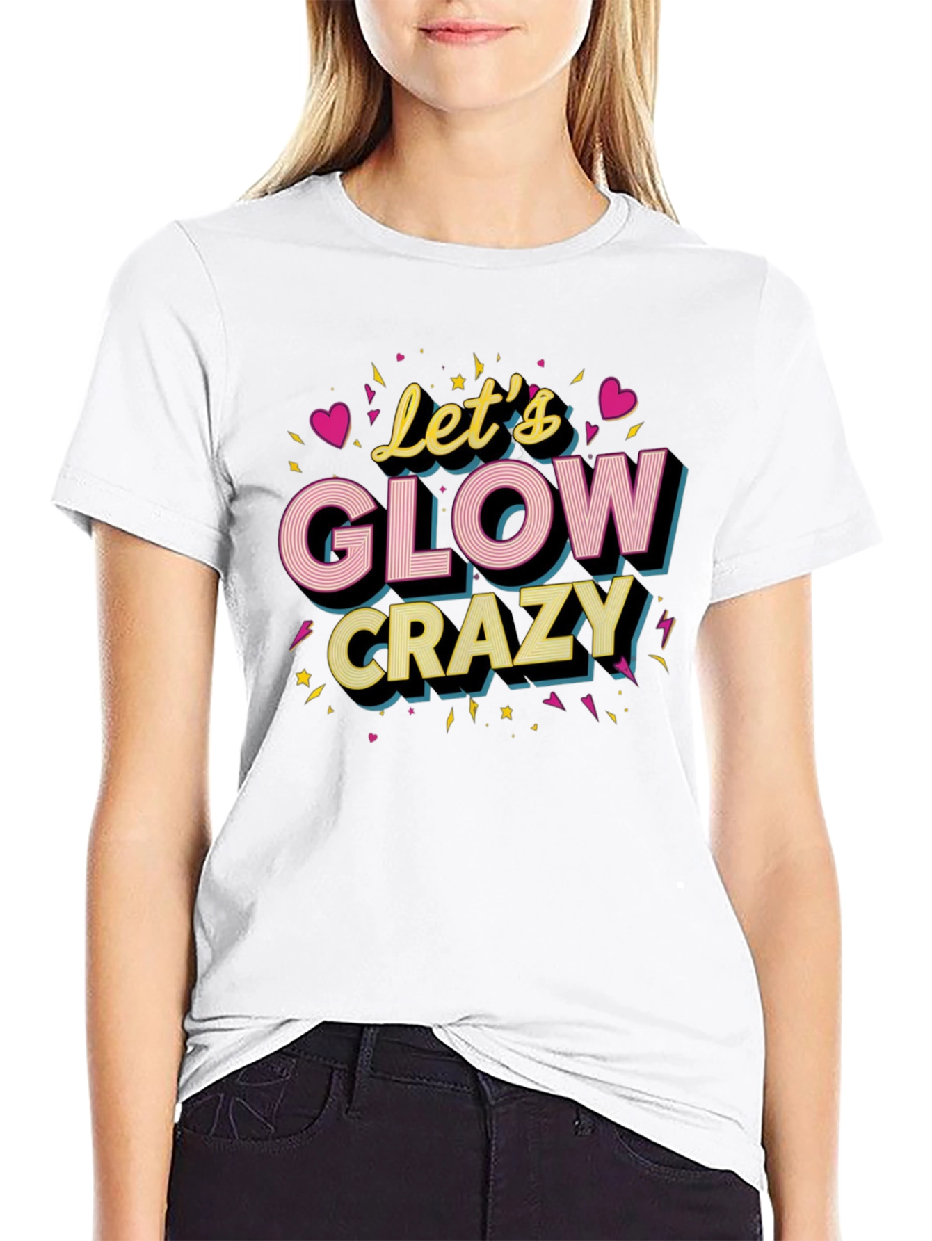 Camiseta Negra Lets Glow Crazy