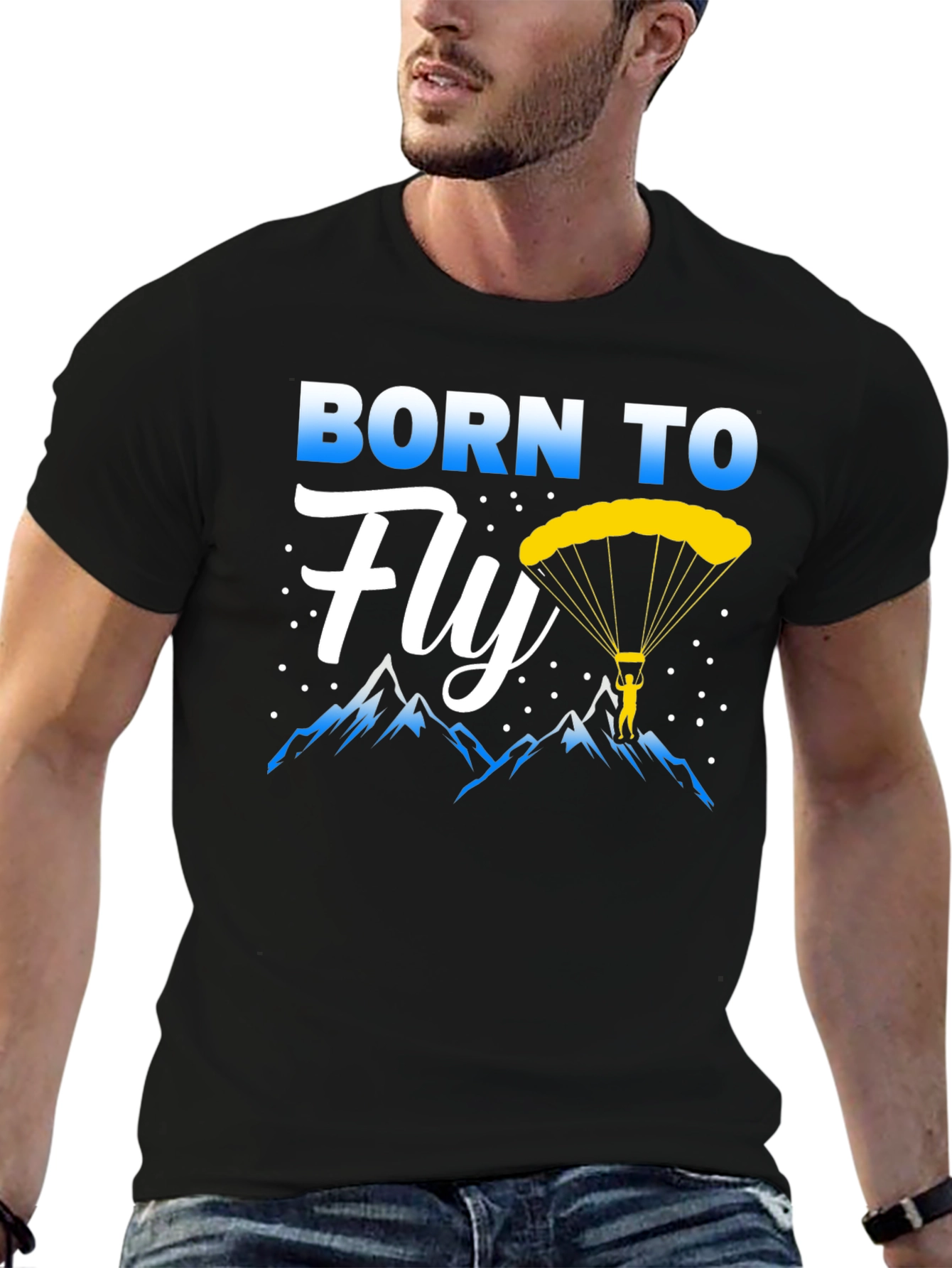 Camiseta Negra Nacido Para Volar