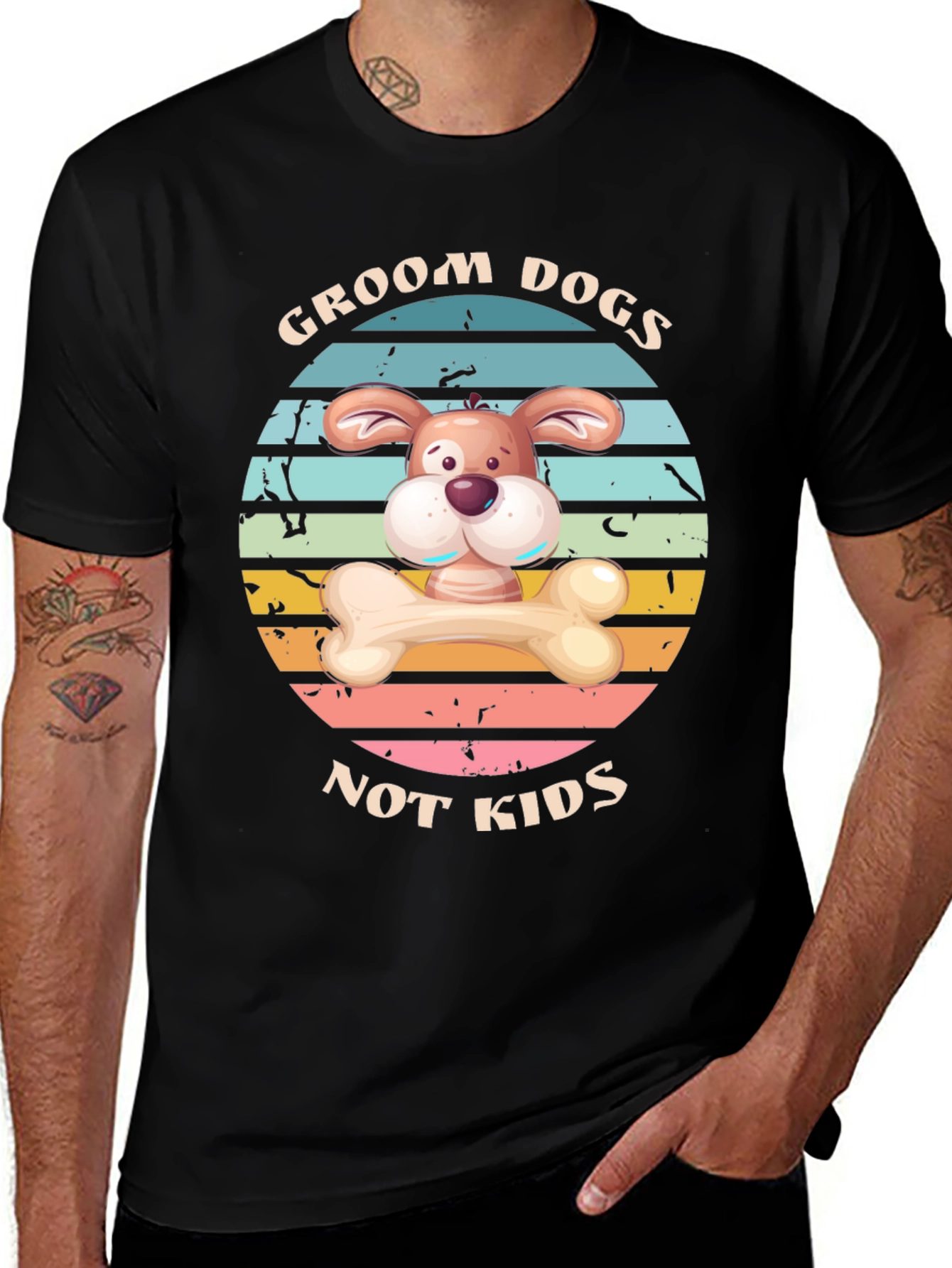 Camiseta Divertida: Groom Dogs Not Kids