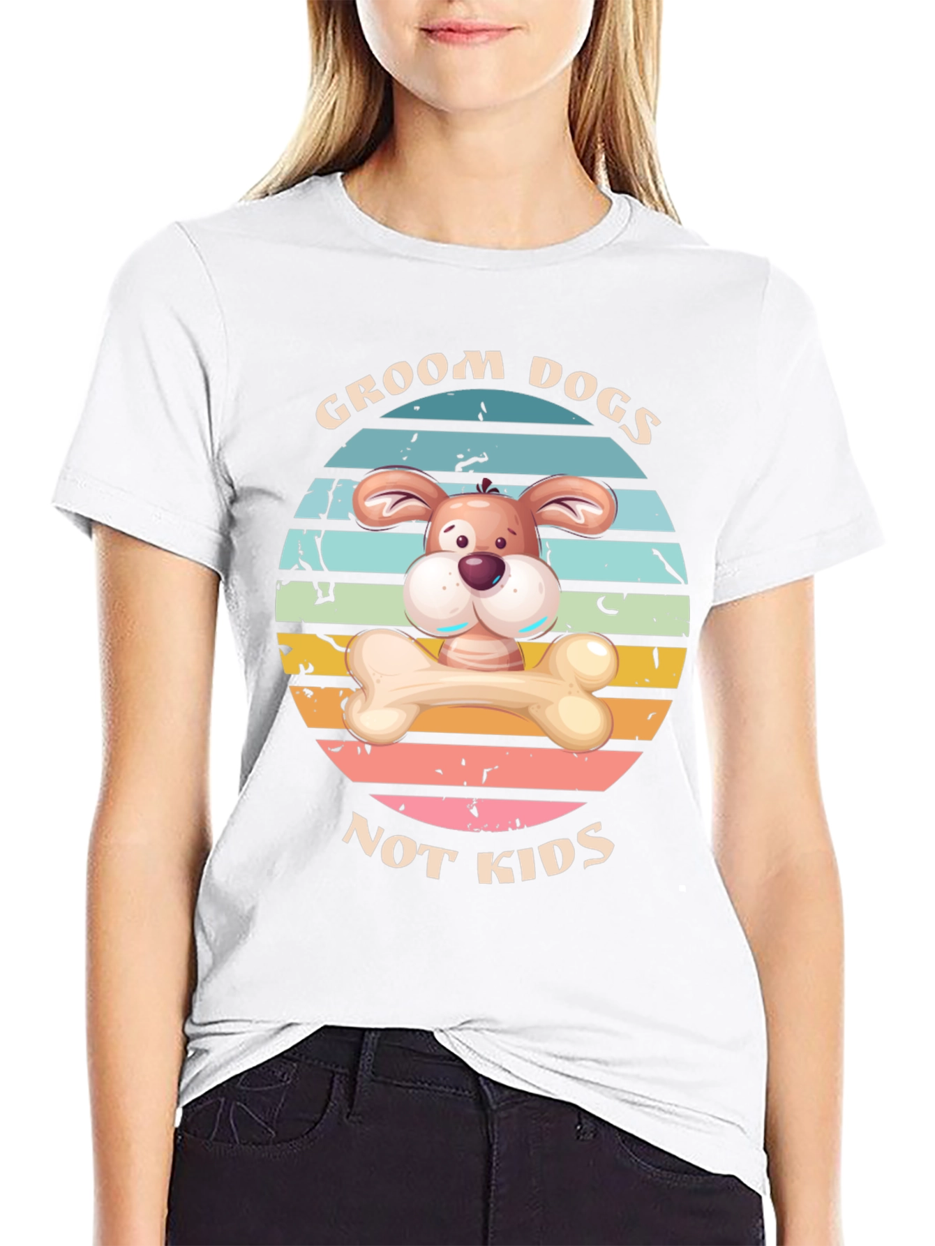 Camiseta Divertida: Groom Dogs Not Kids