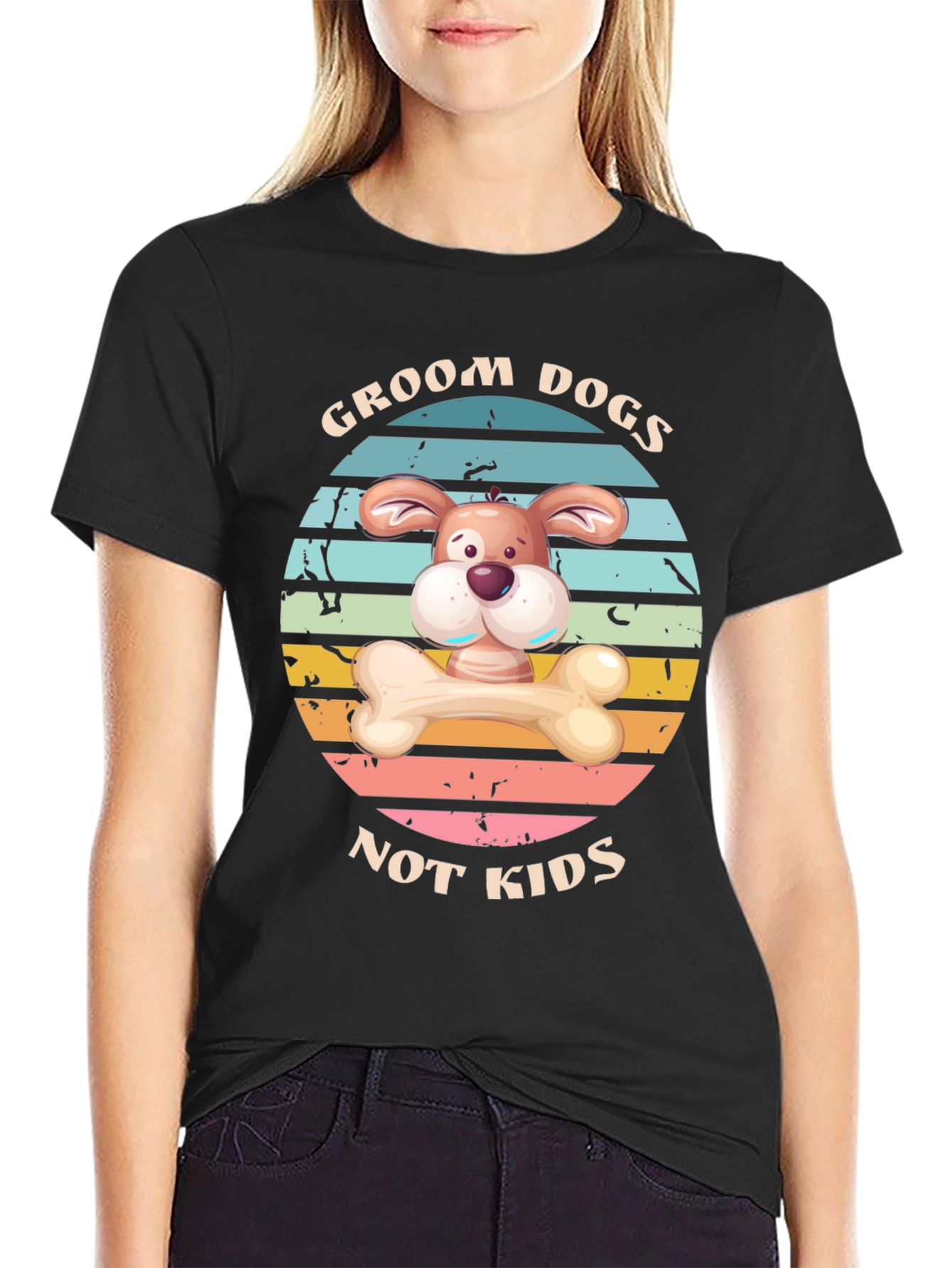 Camiseta Divertida: Groom Dogs Not Kids