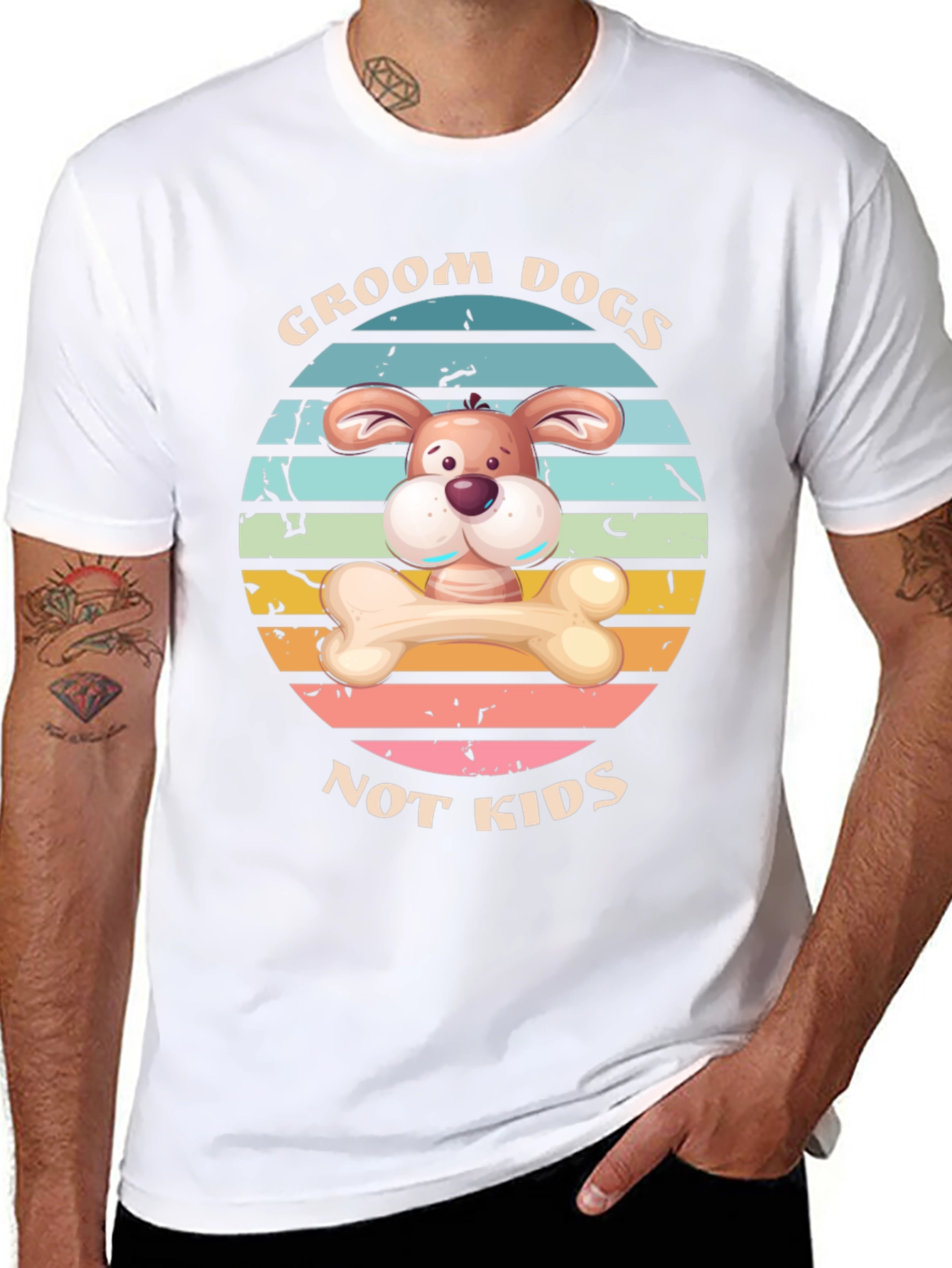 Camiseta Divertida: Groom Dogs Not Kids