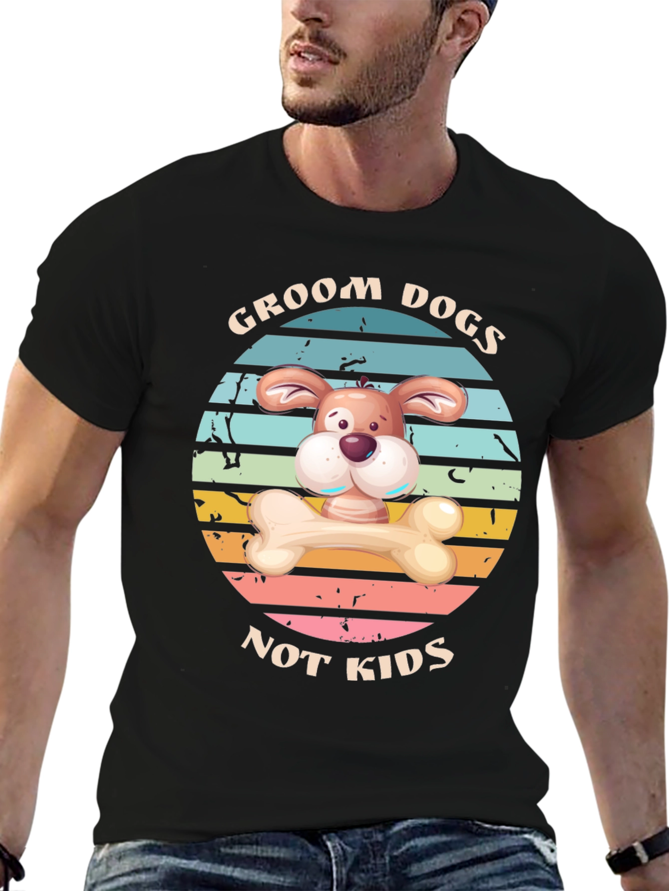 Camiseta Divertida: Groom Dogs Not Kids