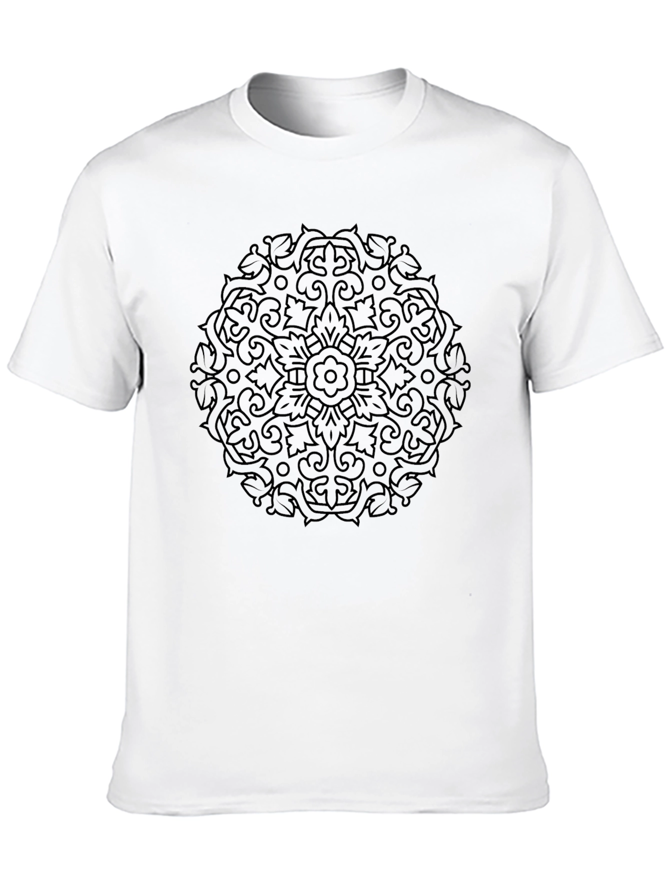 Camiseta Negra Hombre Diseño Mandala