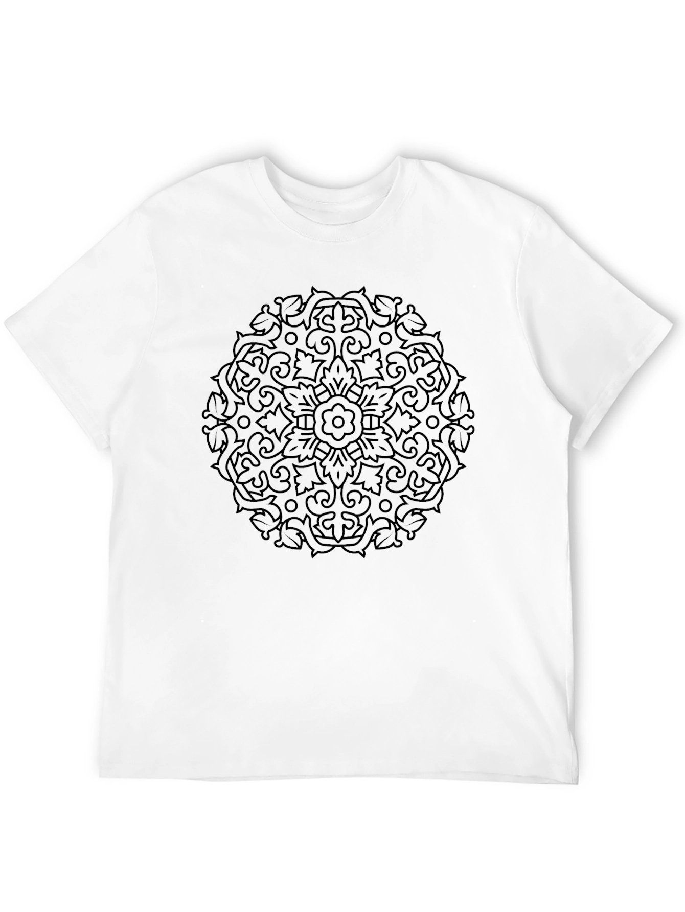 Camiseta Negra Hombre Diseño Mandala