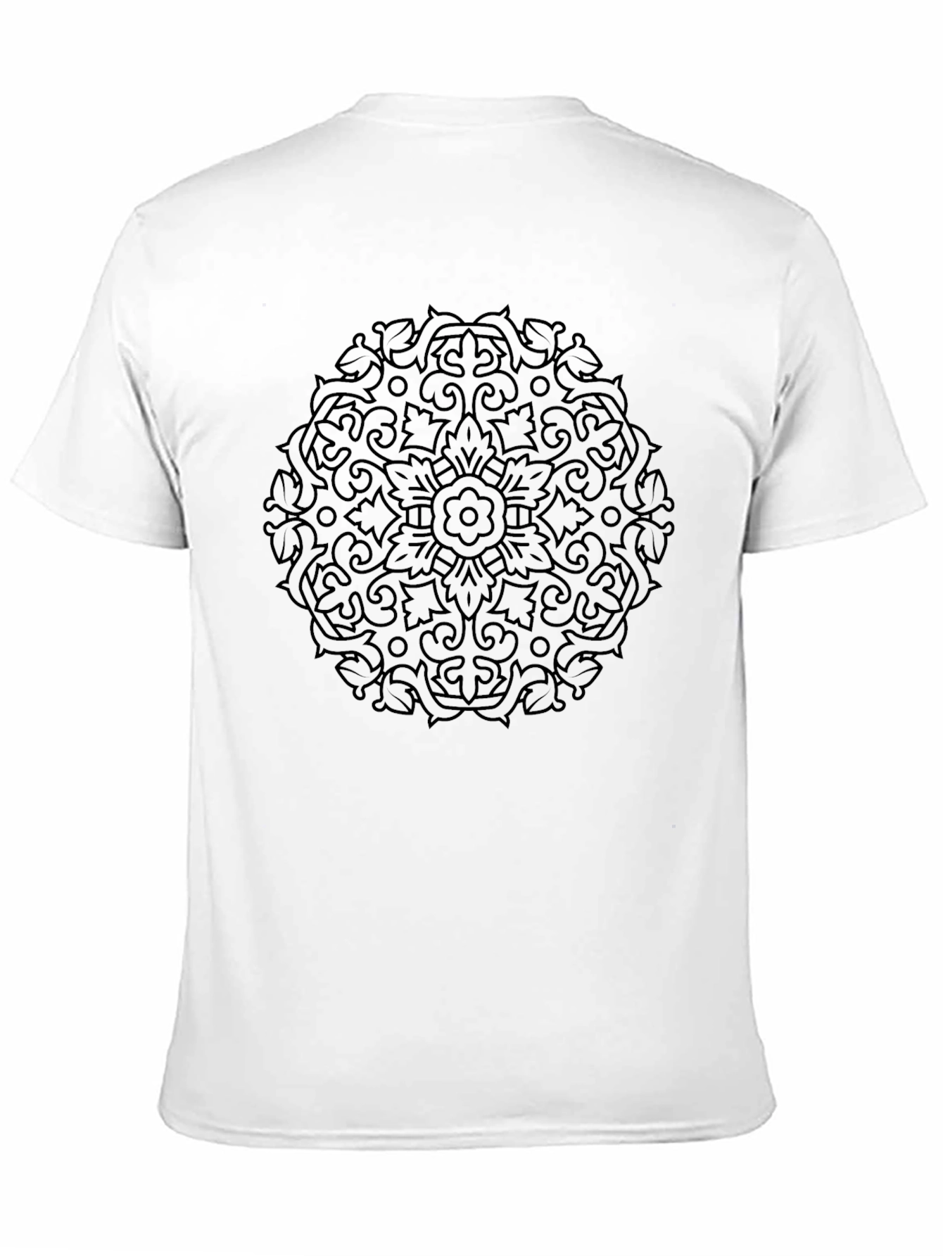Camiseta Negra Hombre Diseño Mandala