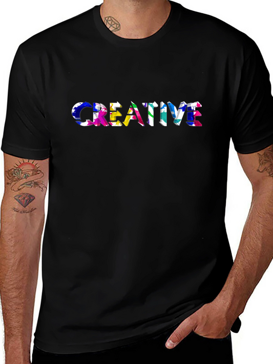 Camiseta Negra CREATIVE Multicolor para Hombre