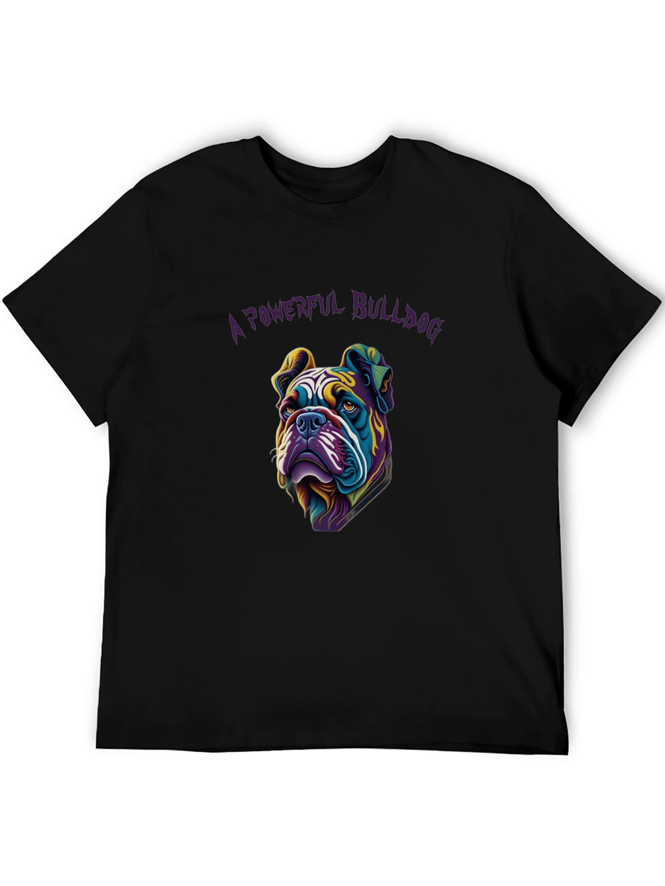 Camiseta Negra: Diseño Bulldog Poderoso