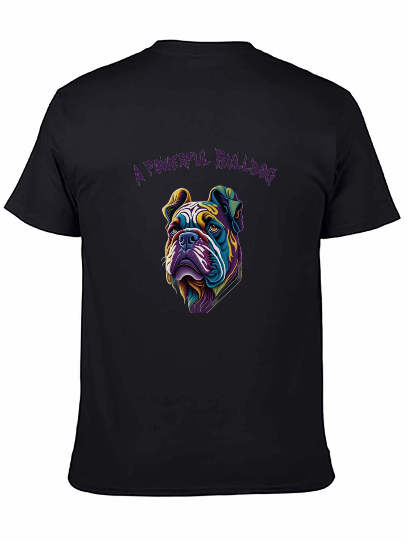 Camiseta Negra: Diseño Bulldog Poderoso