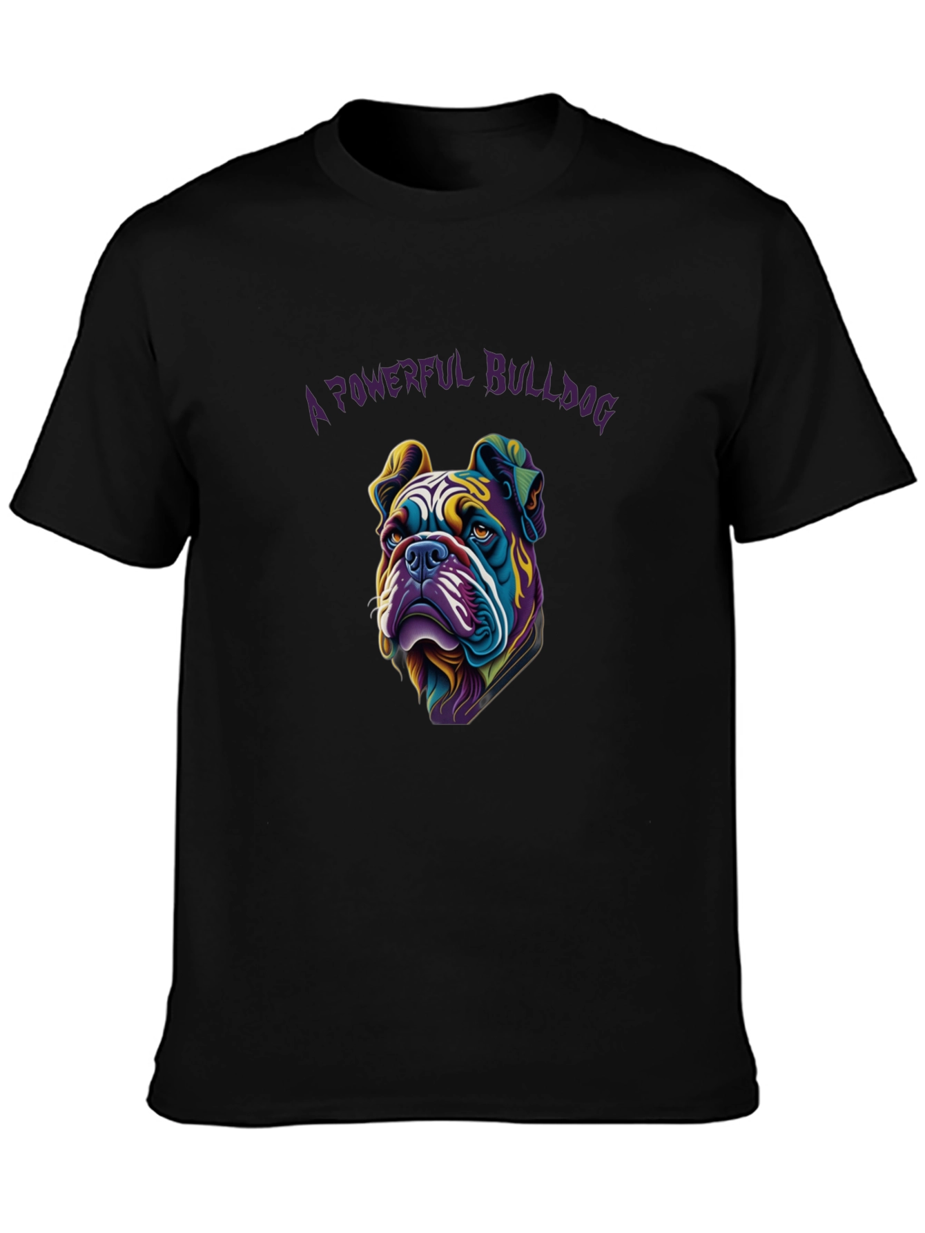 Camiseta Negra: Diseño Bulldog Poderoso
