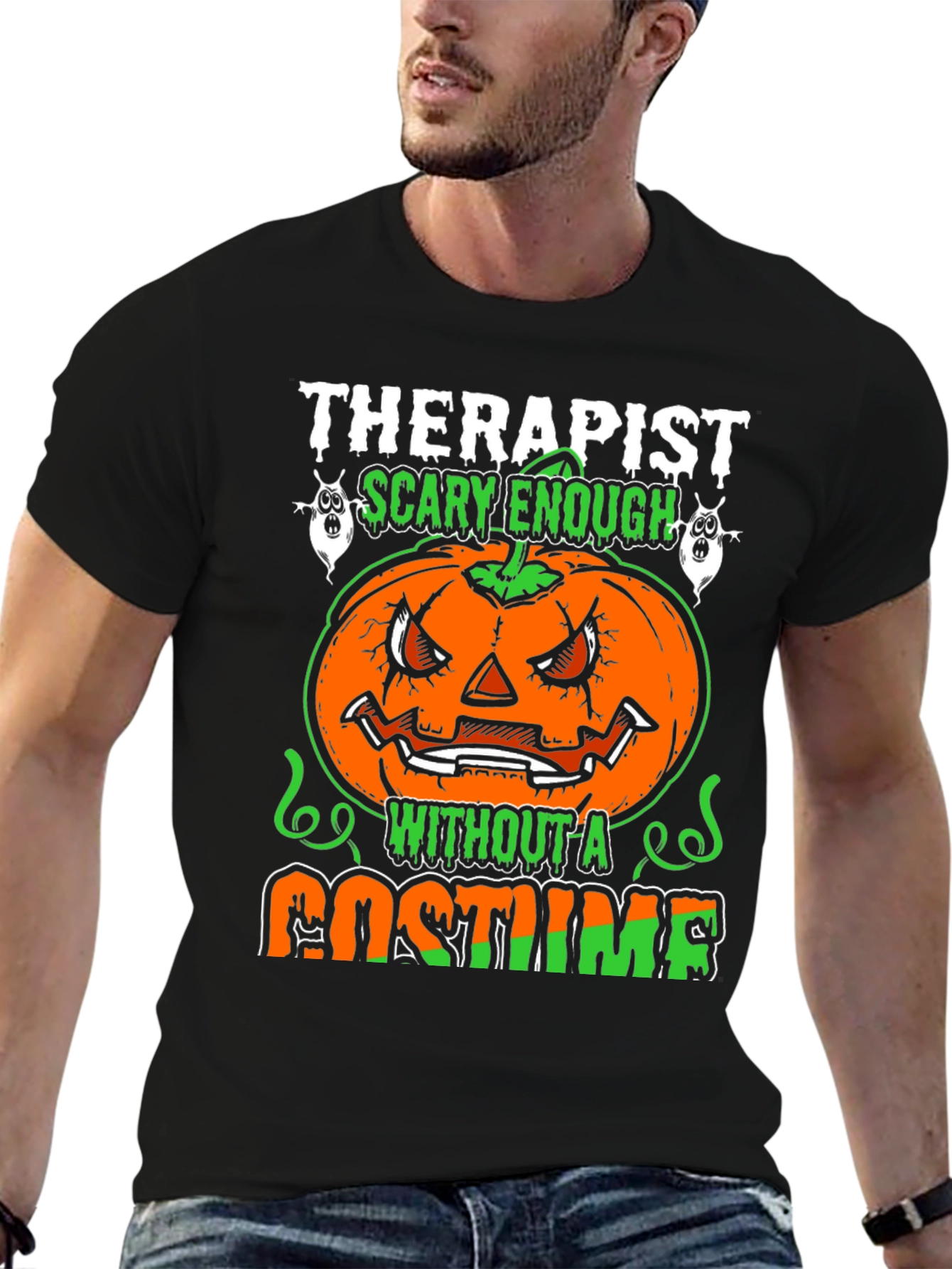 Camiseta Halloween Therapist Scary Enough