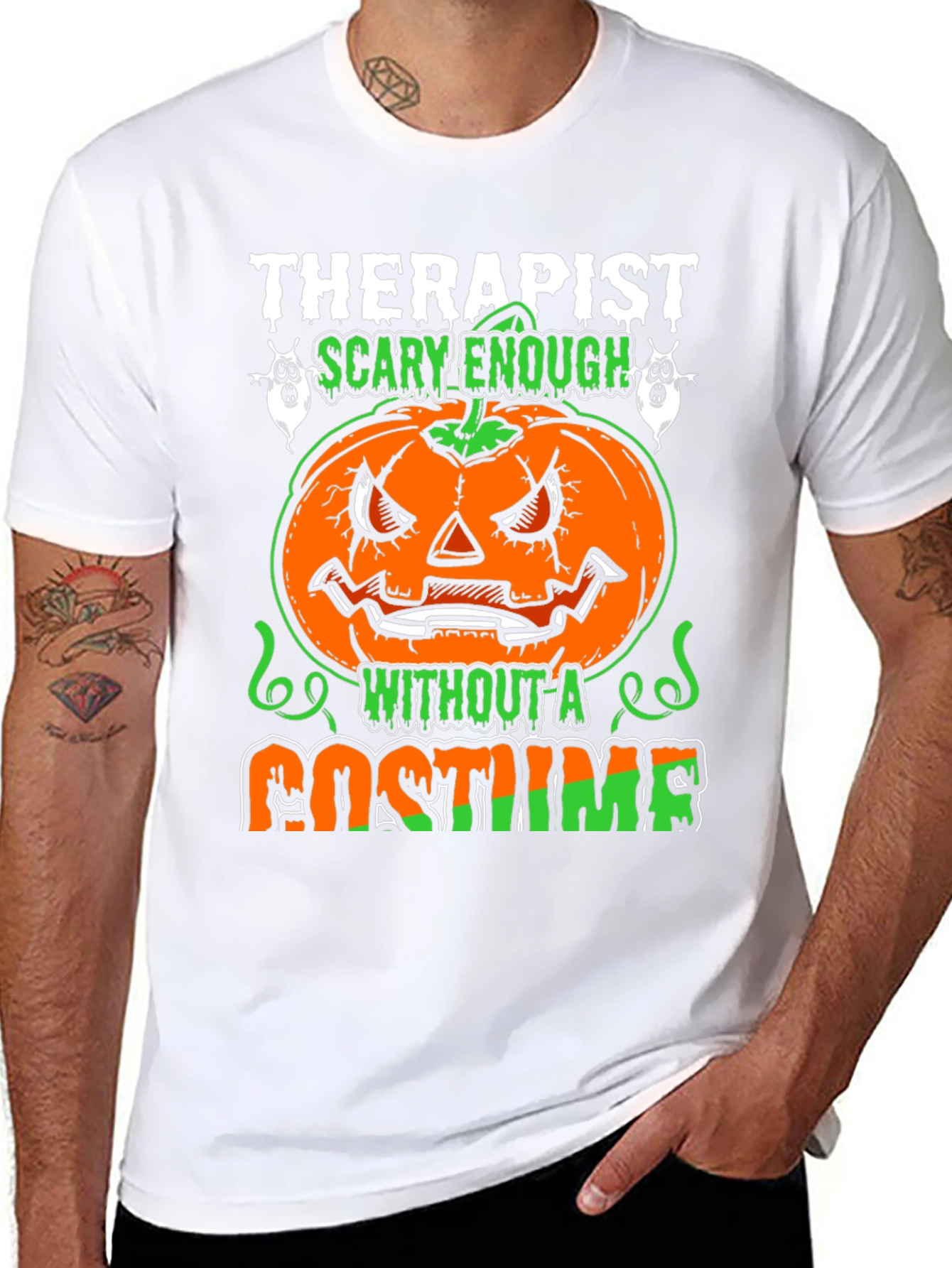 Camiseta Halloween Therapist Scary Enough