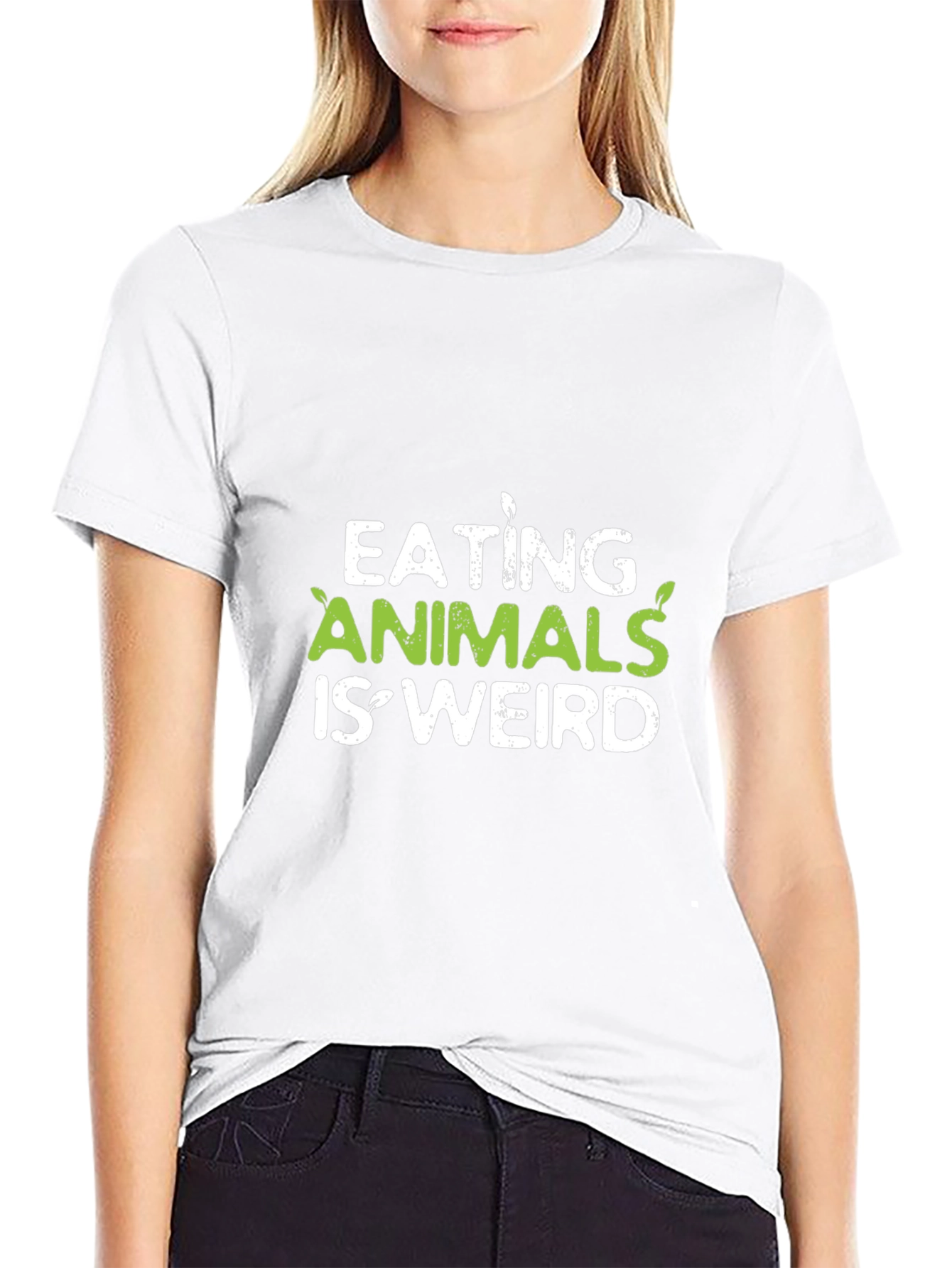 Camiseta Negra Vegana - Eating Animals Is Weird