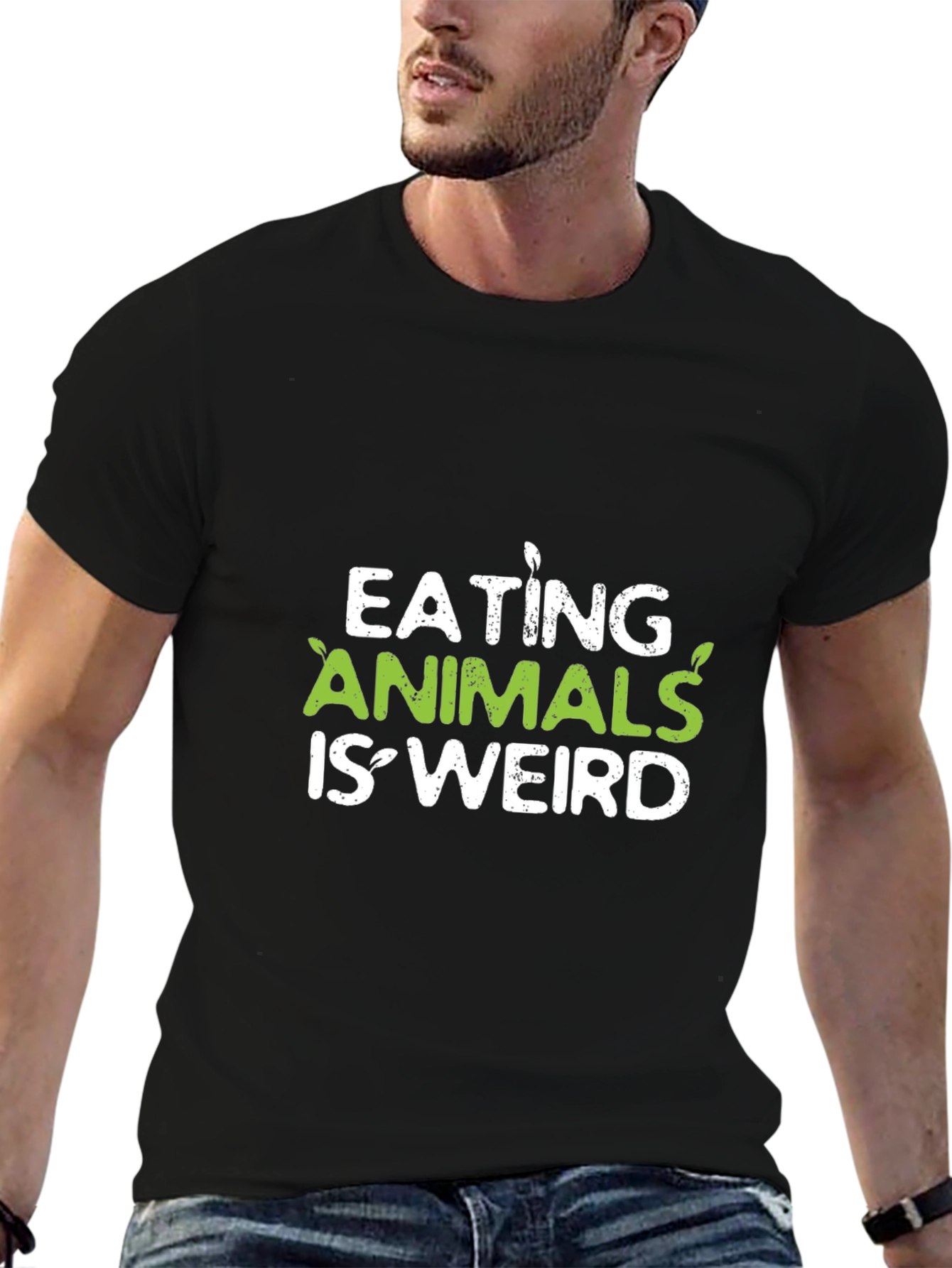 Camiseta Negra Vegana - Eating Animals Is Weird
