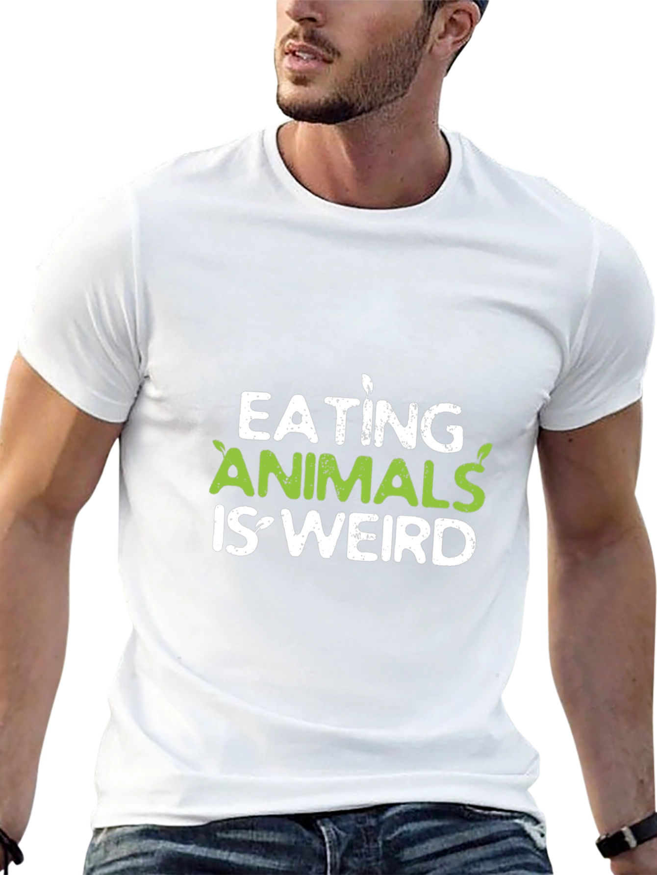 Camiseta Negra Vegana - Eating Animals Is Weird