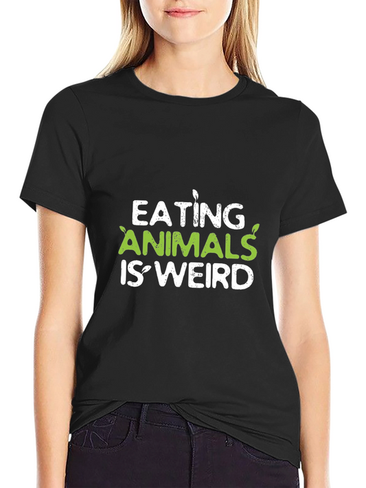 Camiseta Negra Vegana - Eating Animals Is Weird