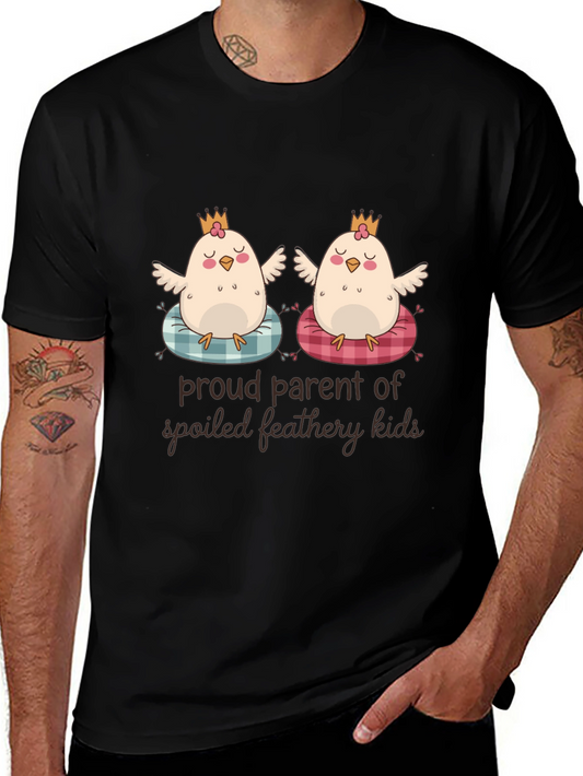 Camiseta Negra Orgulloso Padre de Niños Plumíferos