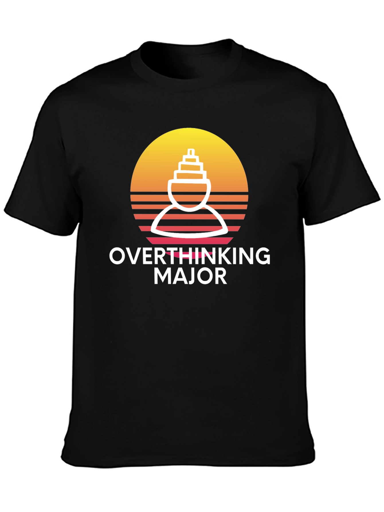 Camiseta Negra Overthinking Major Diseño Original