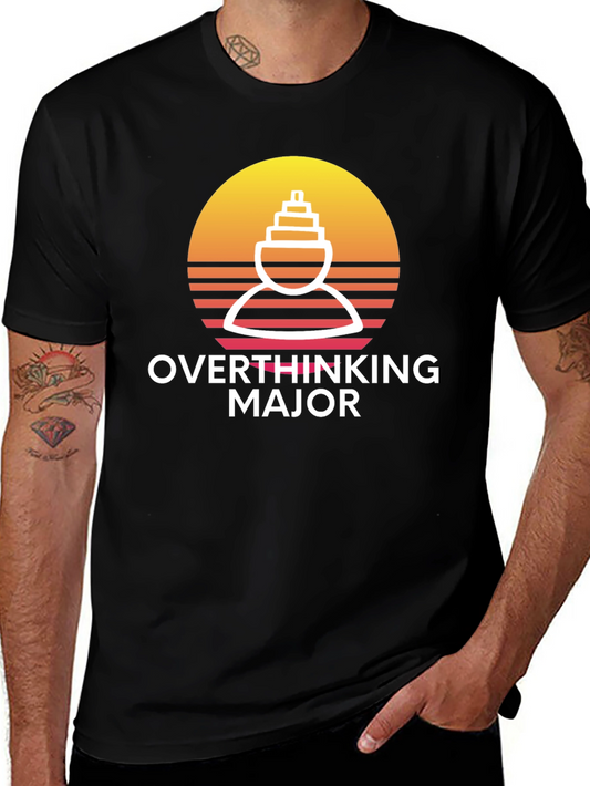 Camiseta Negra Overthinking Major Diseño Original