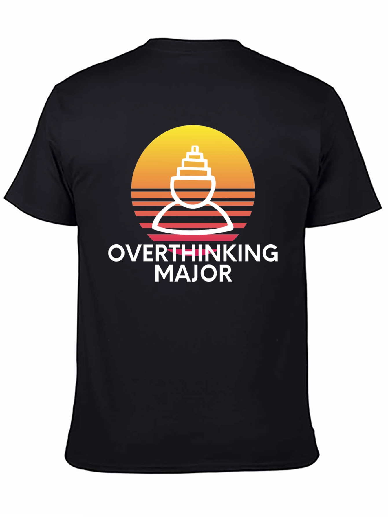 Camiseta Negra Overthinking Major Diseño Original