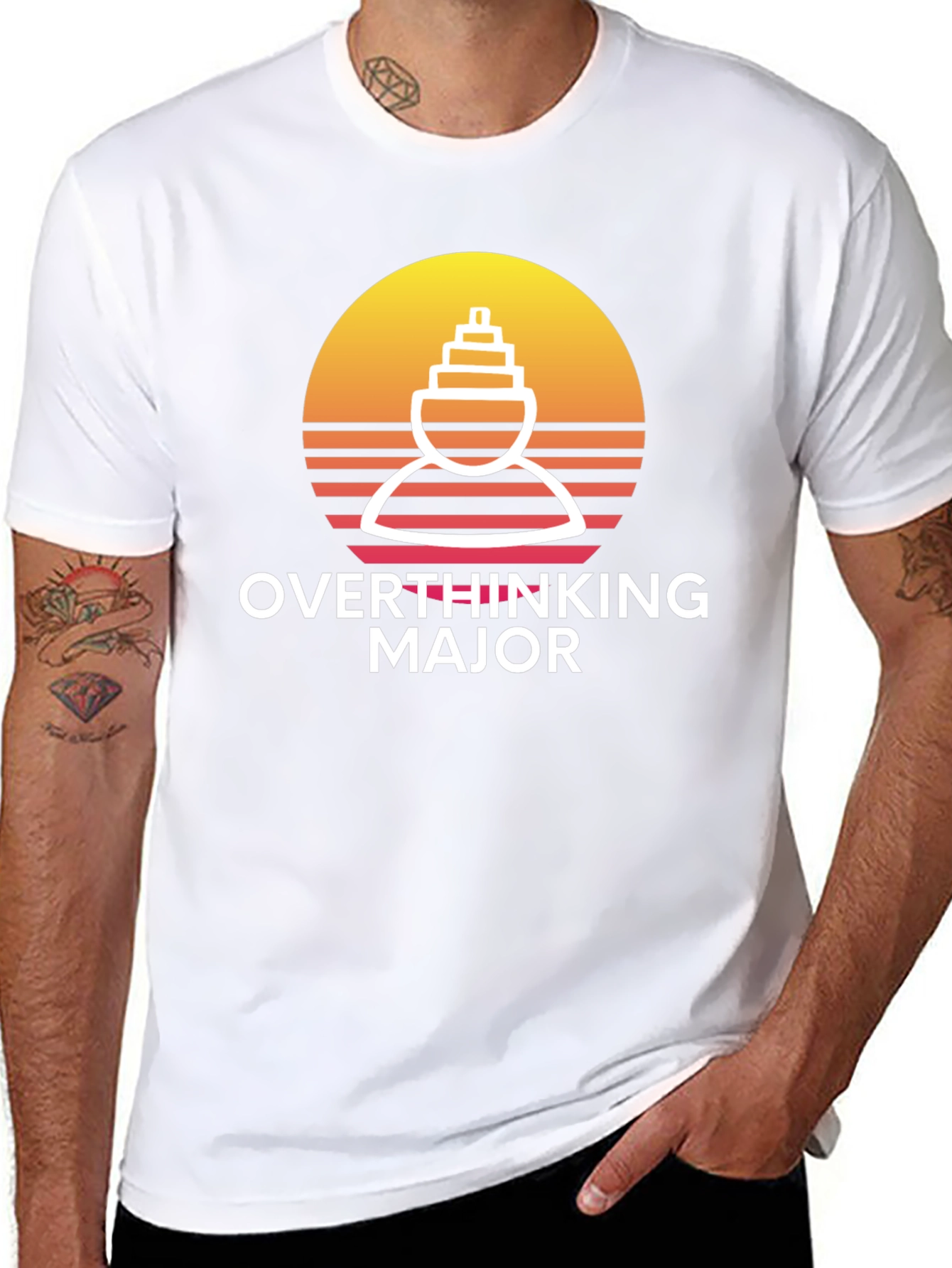 Camiseta Negra Overthinking Major Diseño Original