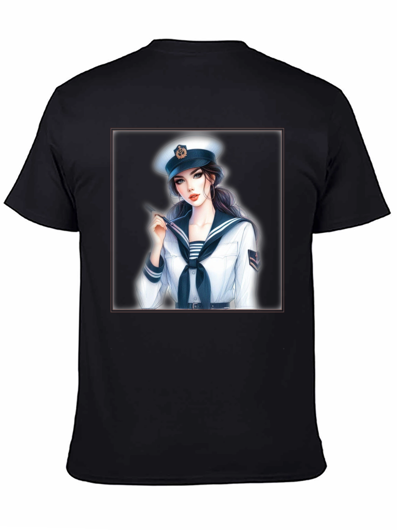 Camiseta Negra con Diseño de Marinera Anime