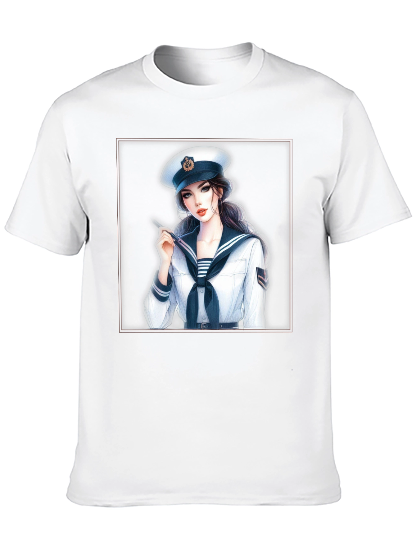 Camiseta Negra con Diseño de Marinera Anime