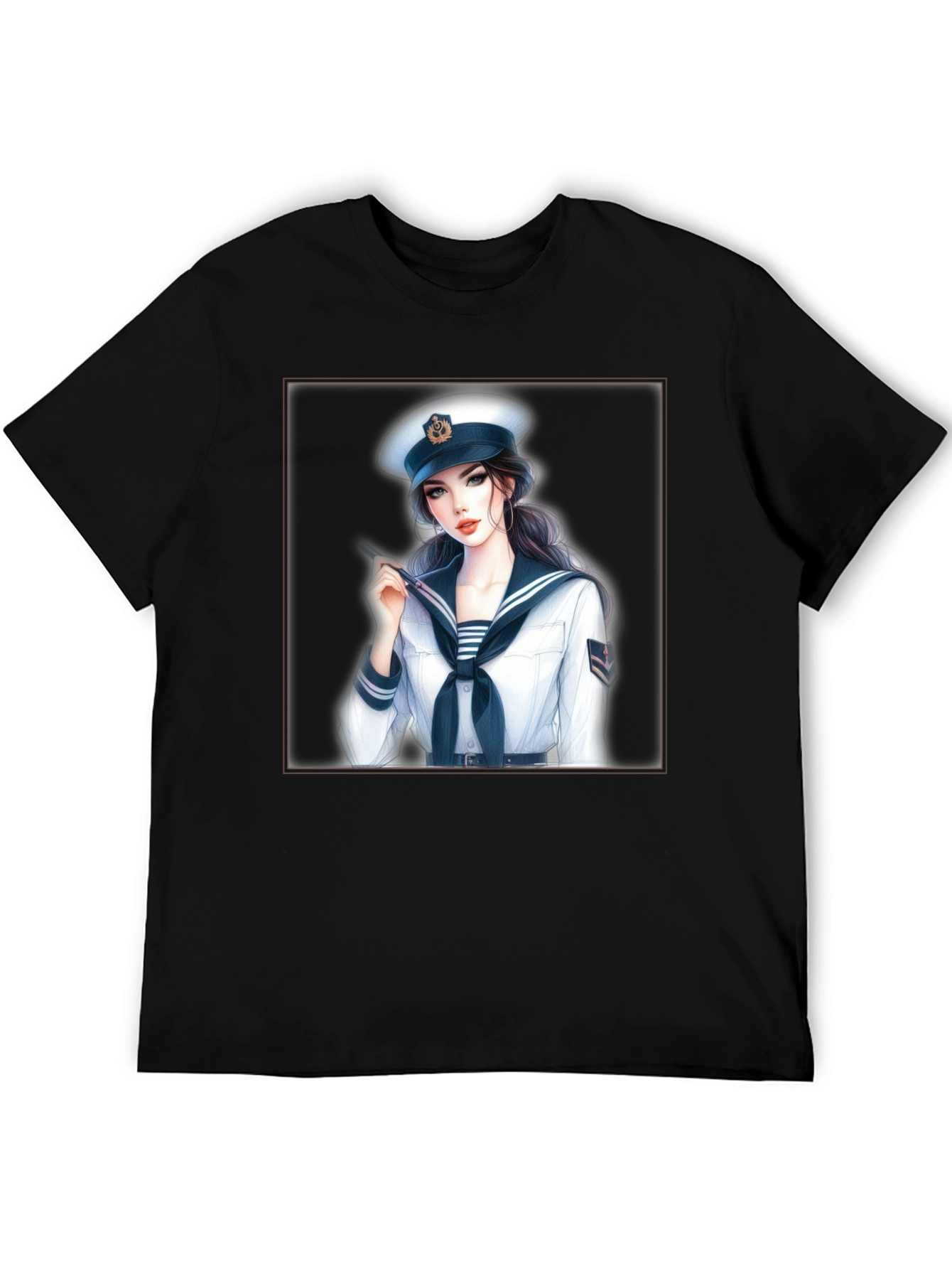 Camiseta Negra con Diseño de Marinera Anime