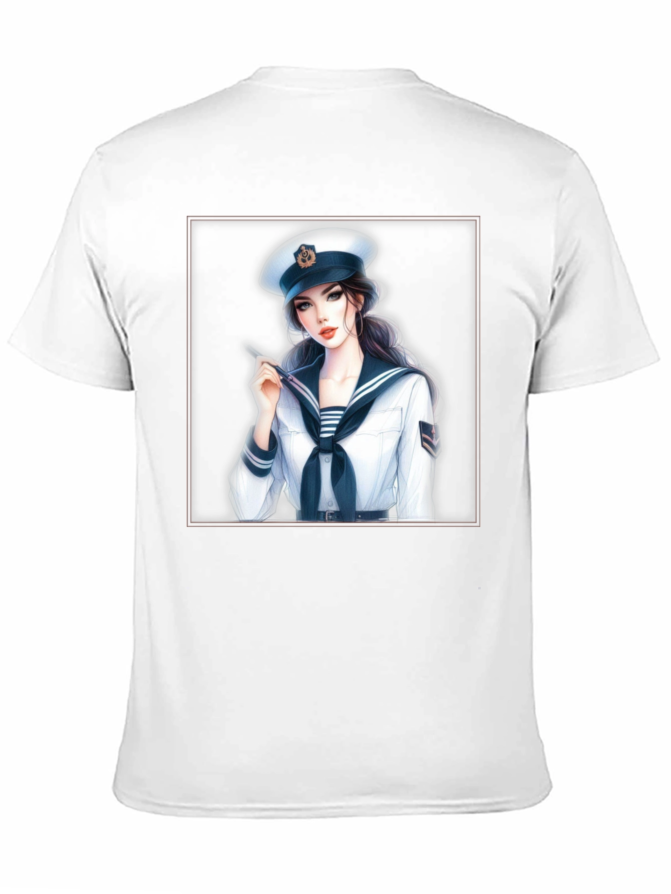Camiseta Negra con Diseño de Marinera Anime