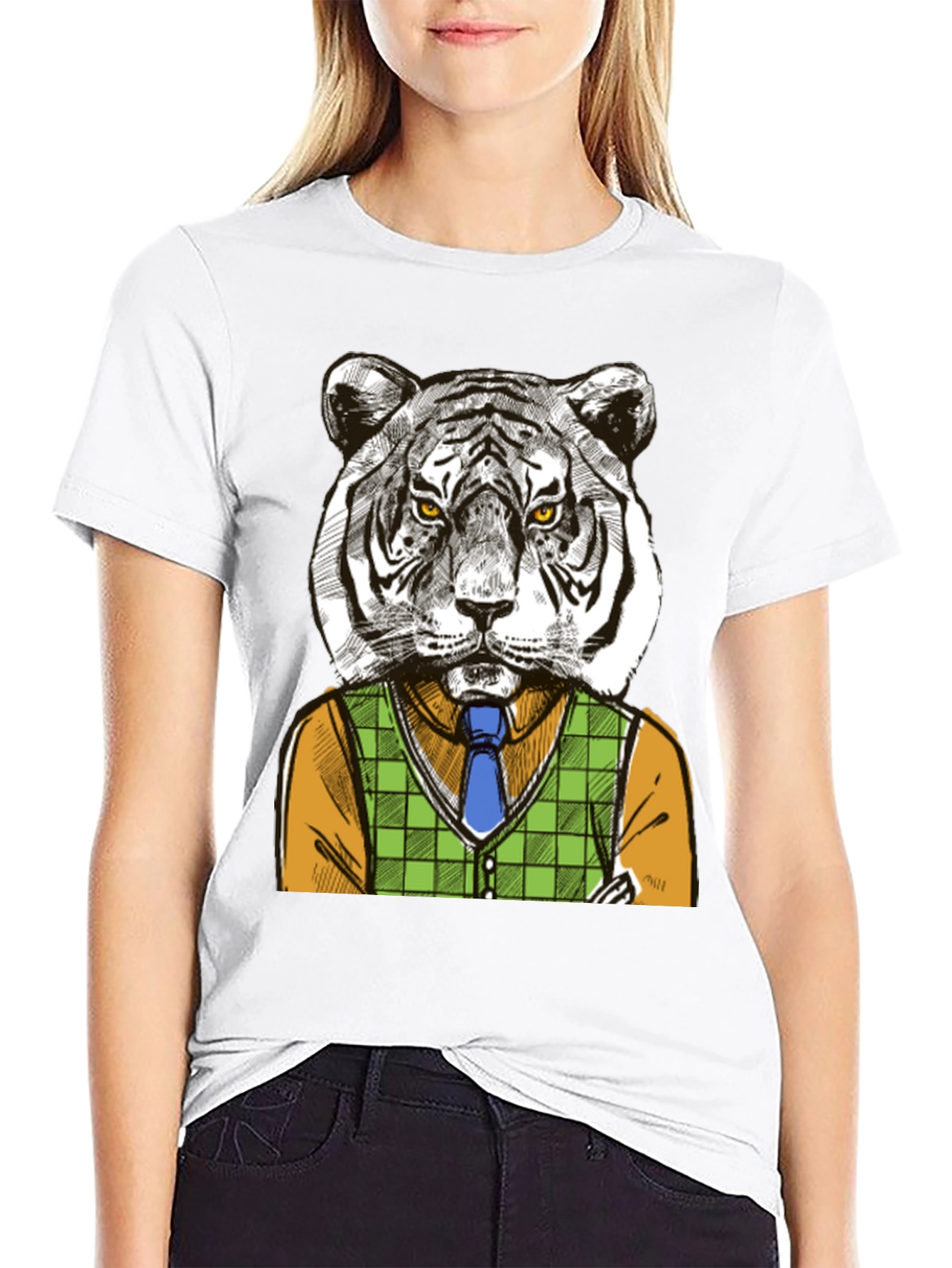 Camiseta Negra Tigre Elegante