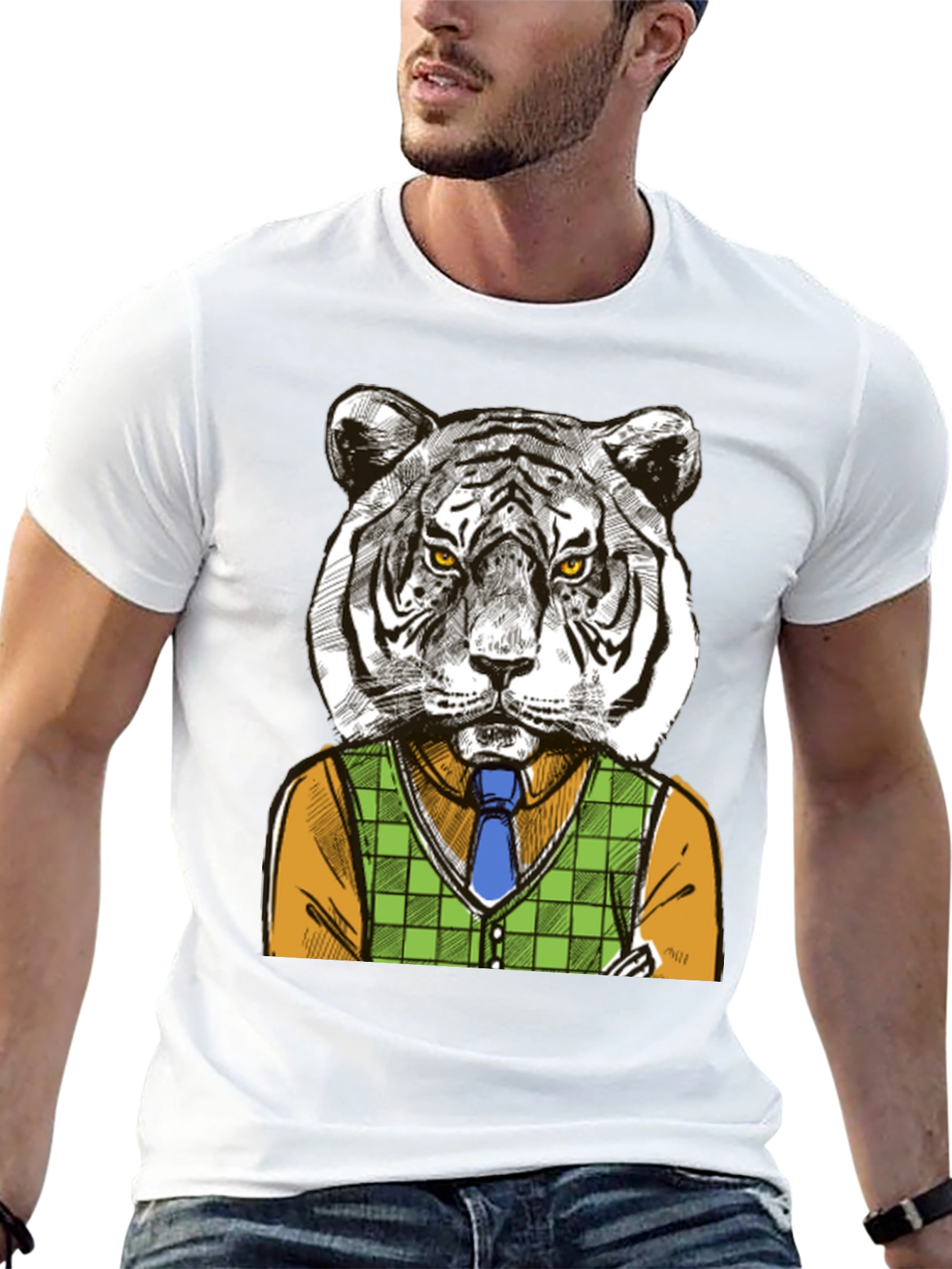 Camiseta Negra Tigre Elegante