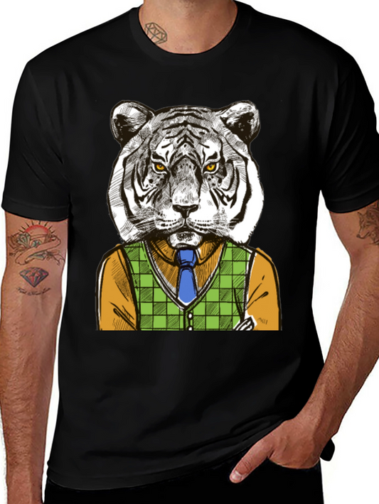 Camiseta Negra Tigre Elegante